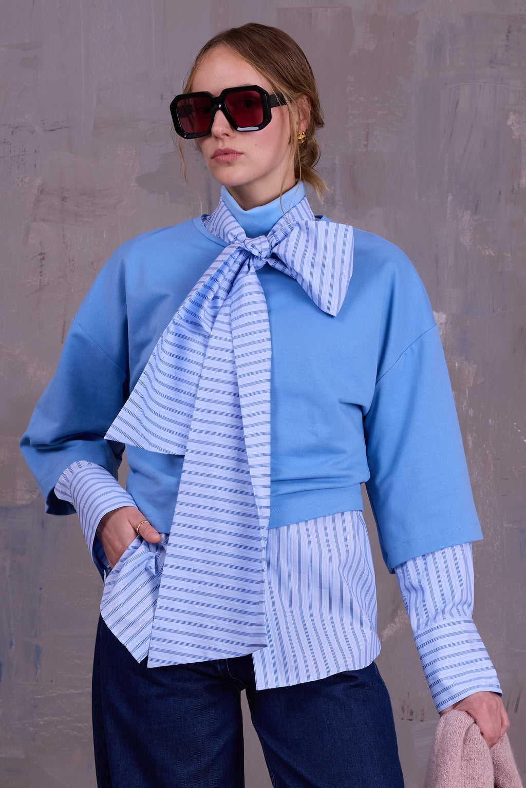 Dotty sweater in sky blue