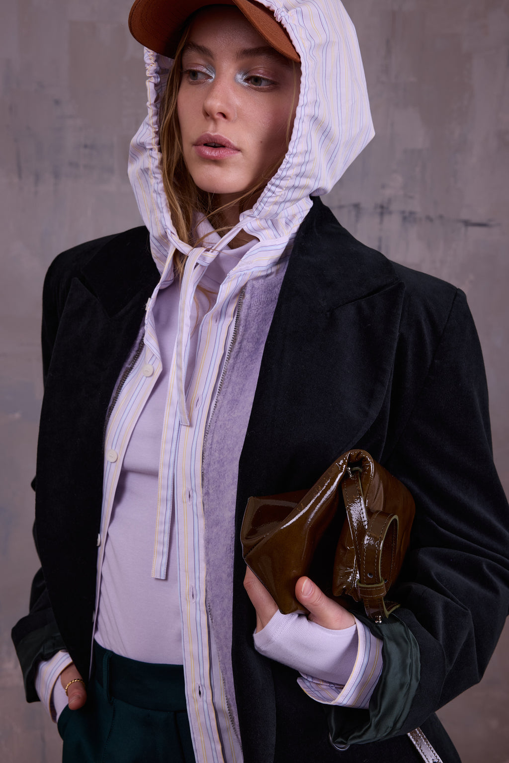 Gonzola hemd in lilac blue vintage cotton stripes
