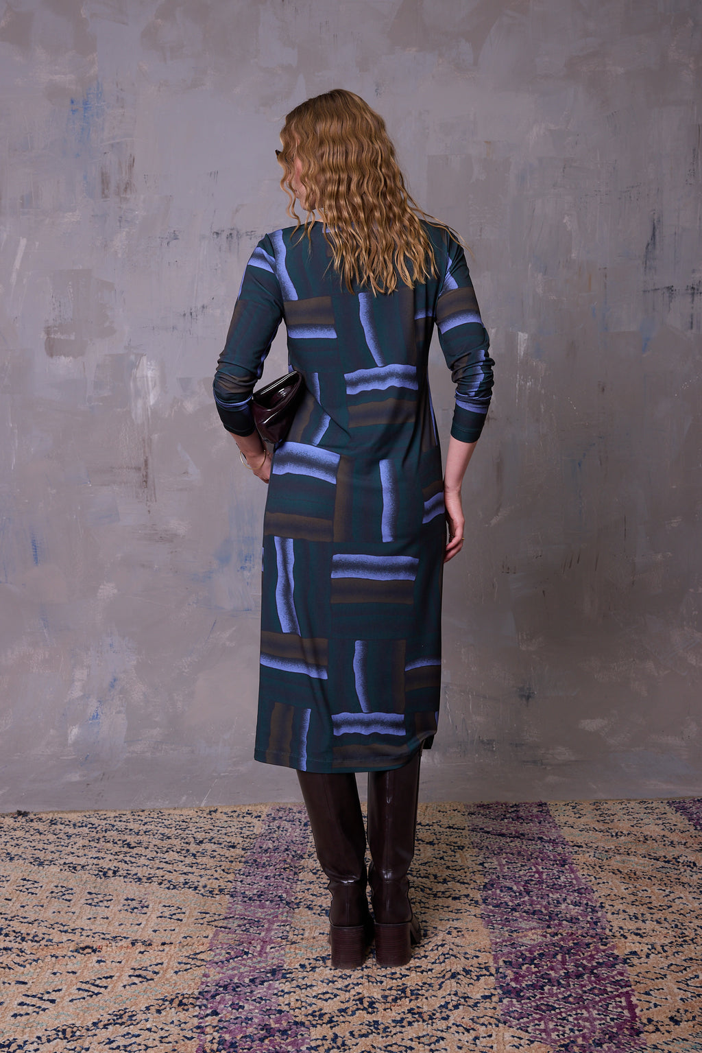 Gerlinde dress in deepsea blue wovens