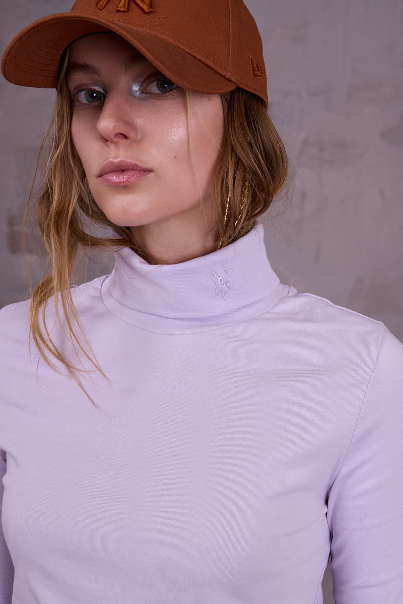 Gisely rolkraag T-shirt in orchid hush