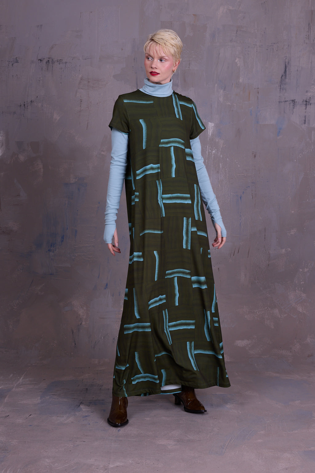 Gisely rolkraag T-shirt in misty sage