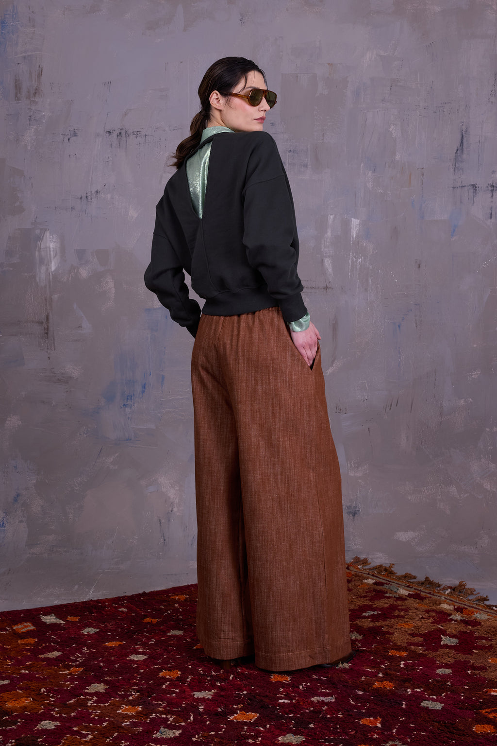 Georgette sweater in deep forest