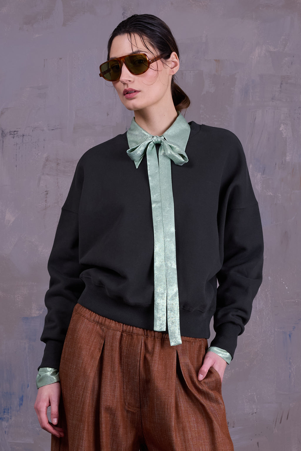 Georgette sweater in deep forest