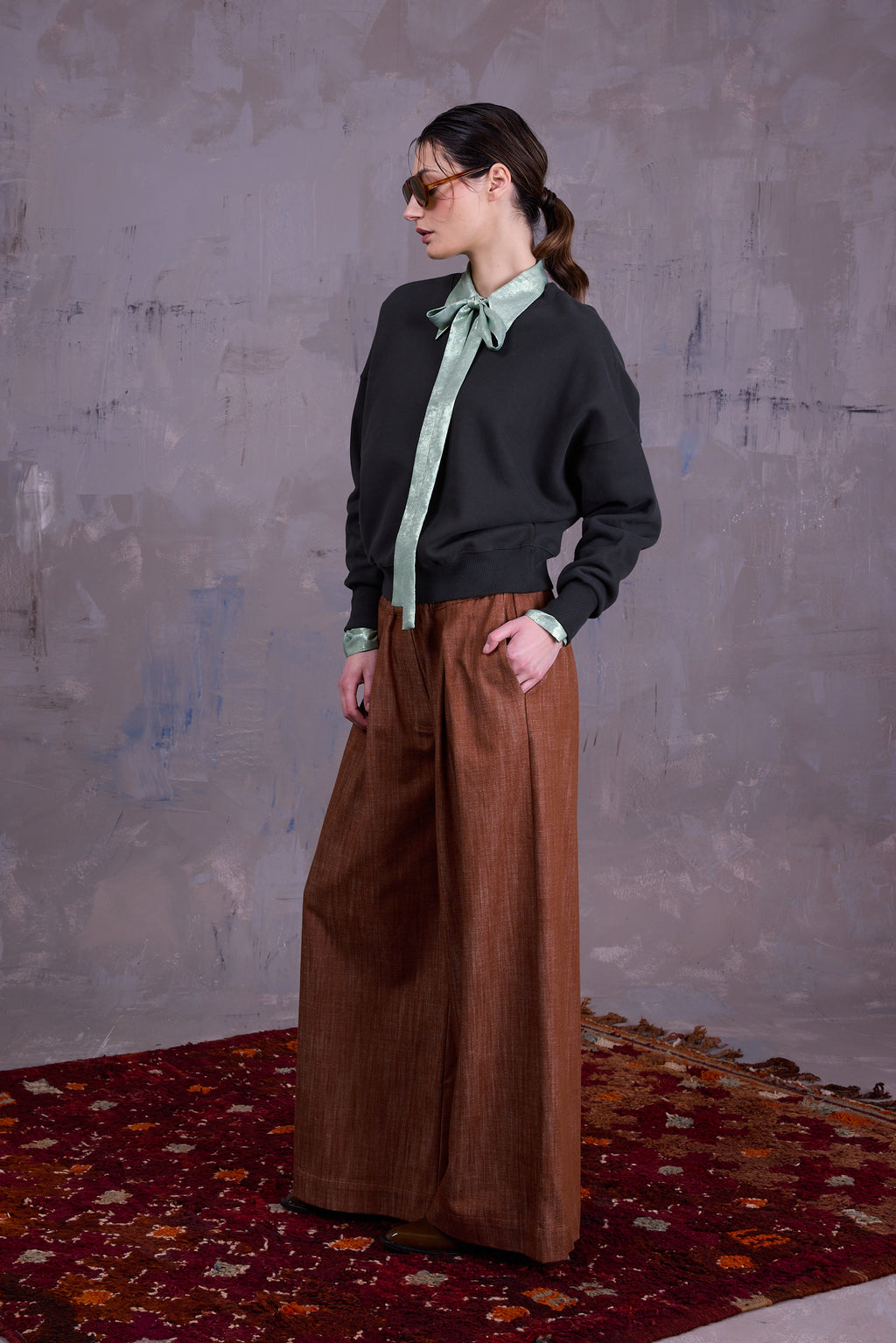 Georgette sweater in deep forest