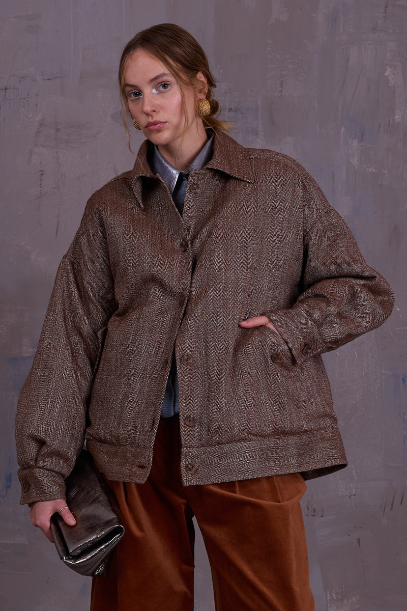Gerrit jacket in coconut herringbone