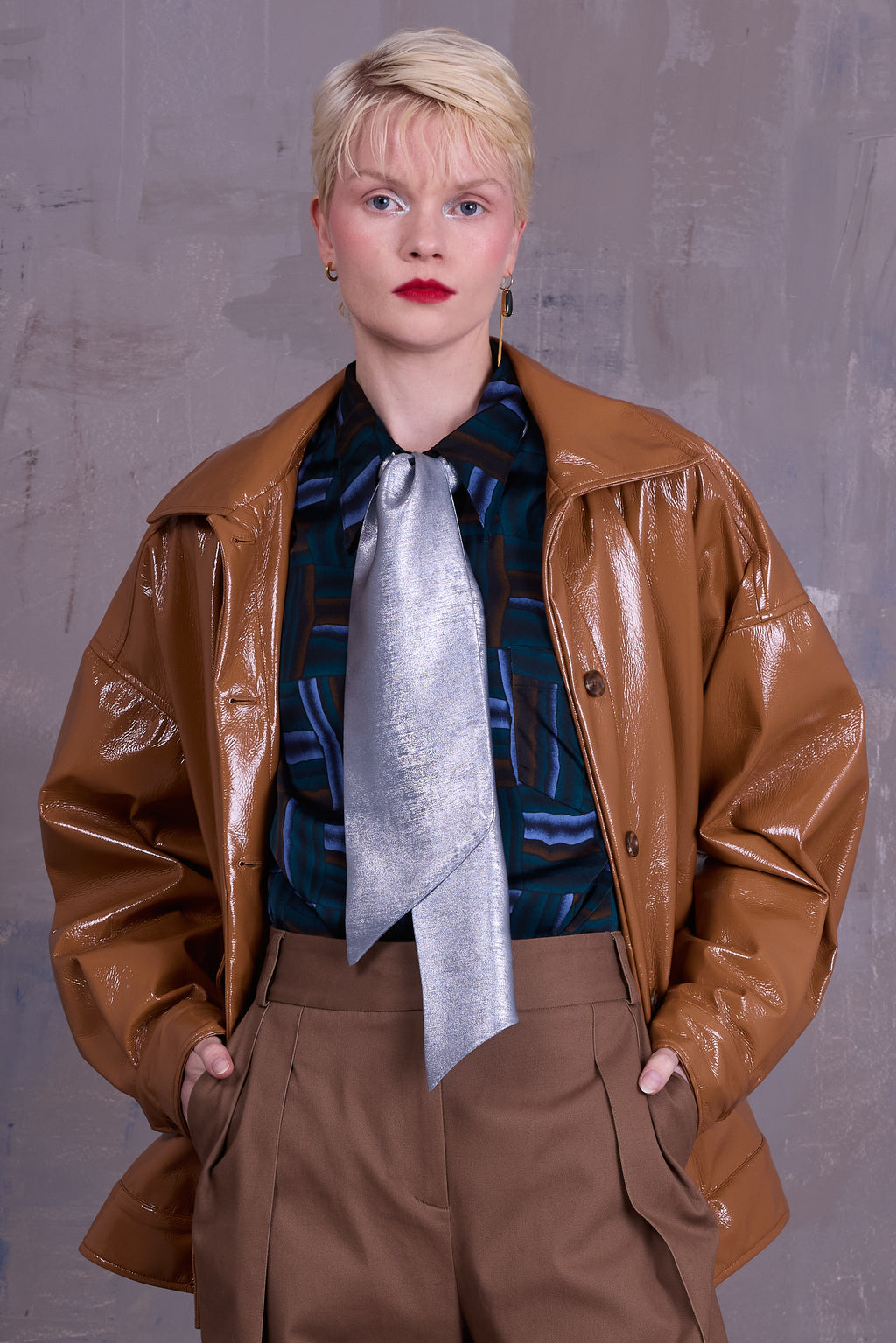 Gerrit jacket in camel faux leather