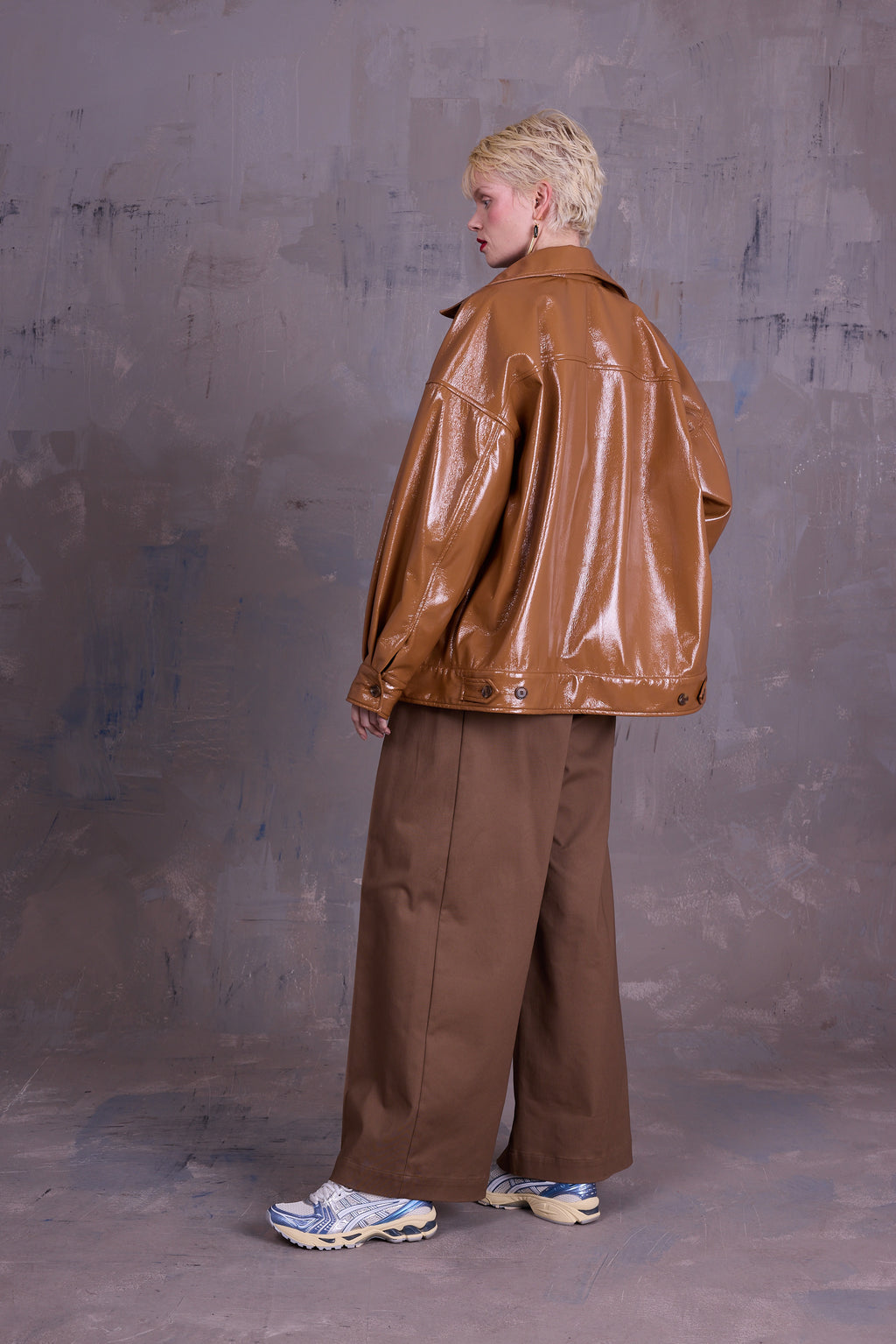 Gerrit jacket in camel faux leather