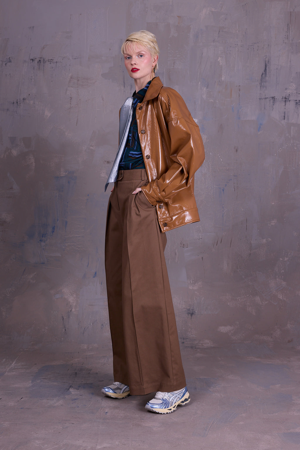 Gerrit jacket in camel faux leather