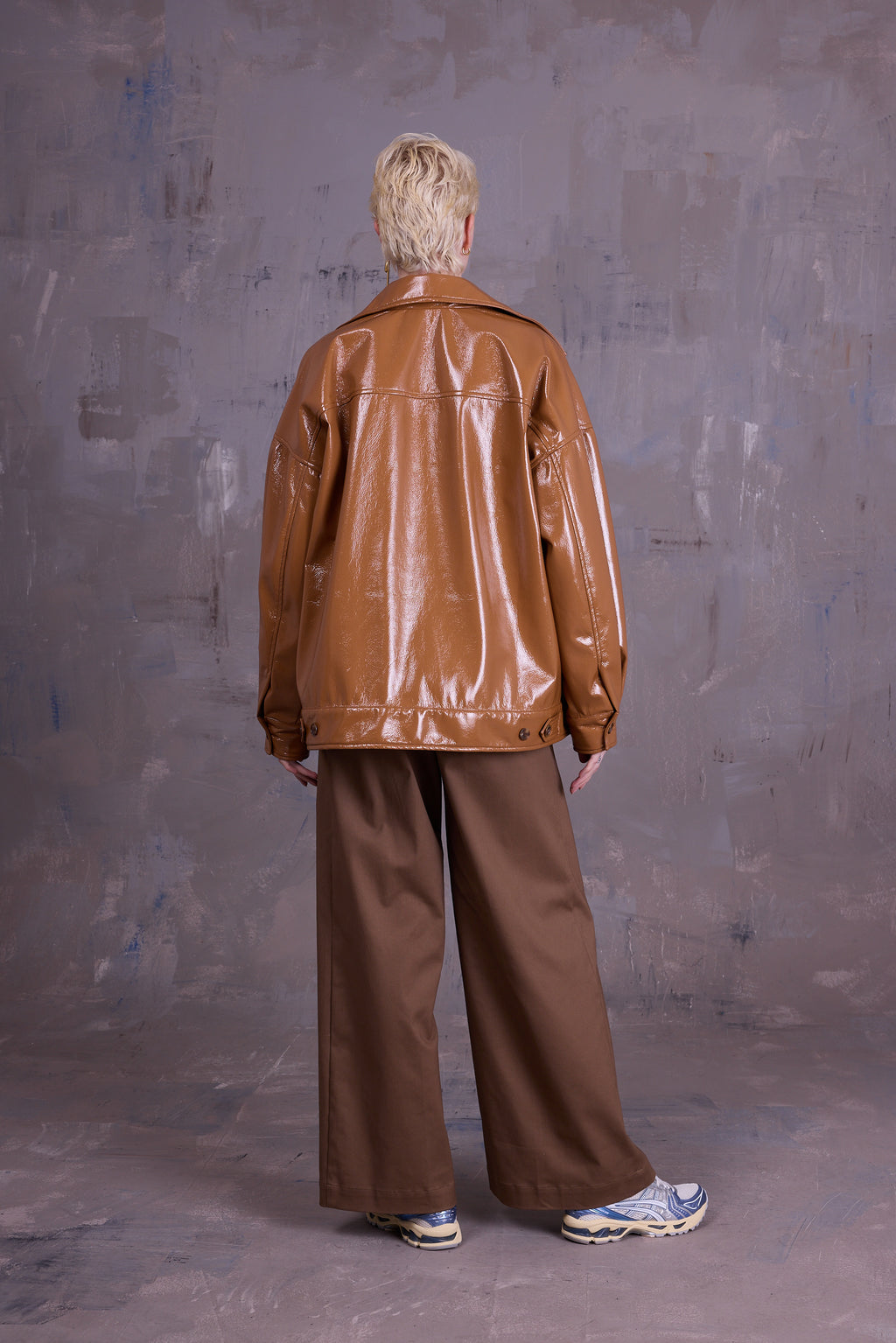 Gerrit jacket in camel faux leather