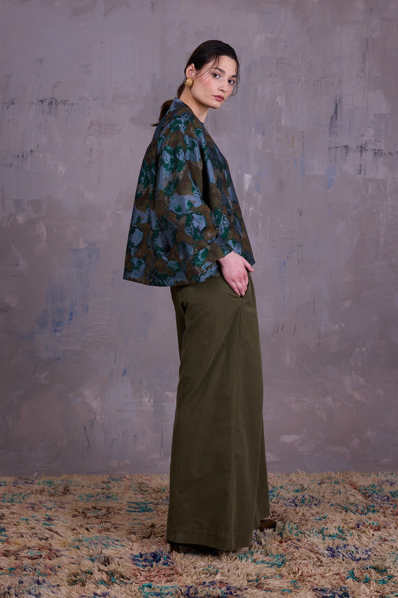 Flenn kimono in rivergreen jacquard