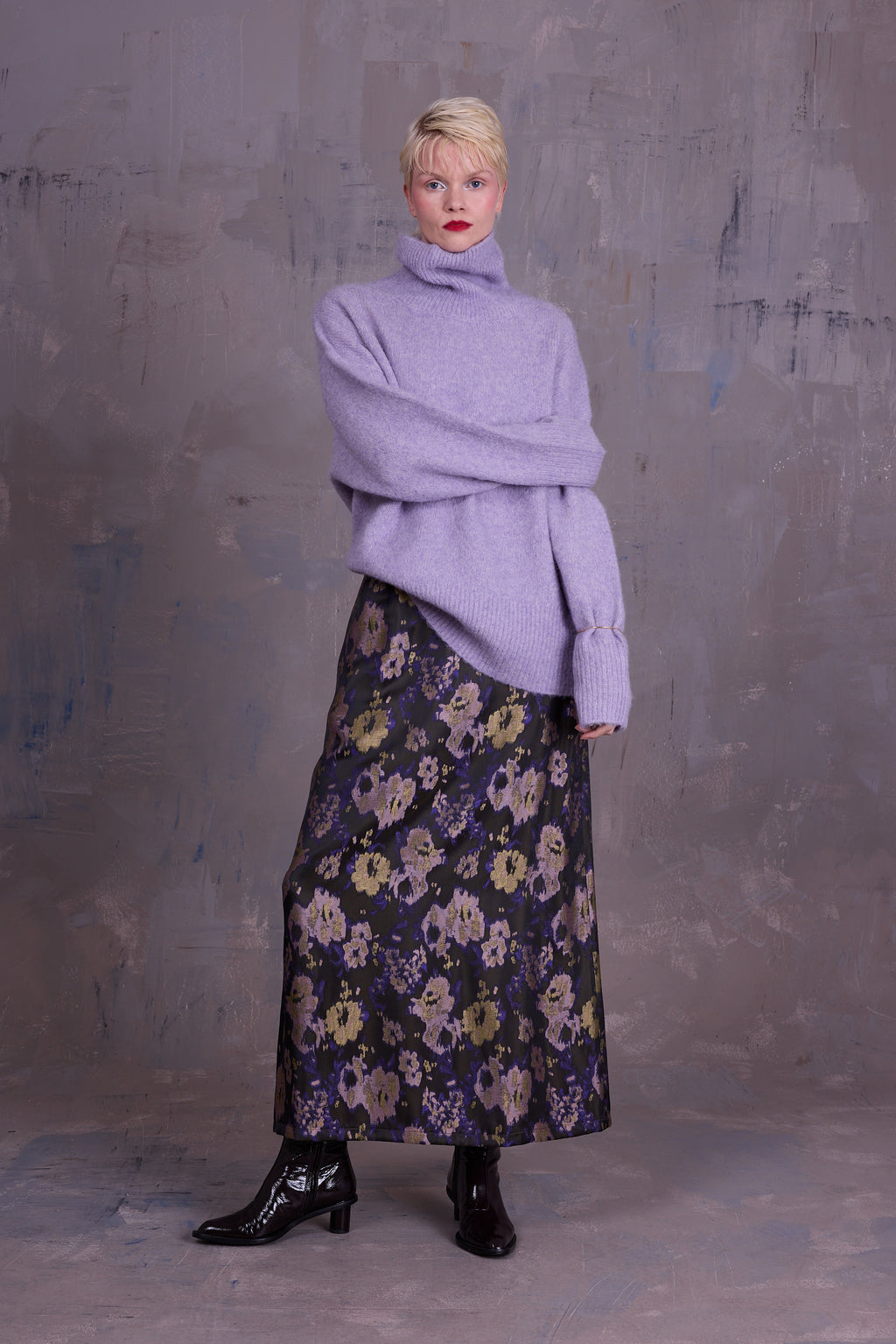 Geertrui knitted sweater in lilac