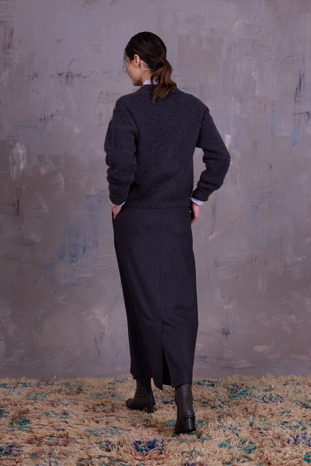 Gresa graphical cardigan in yak