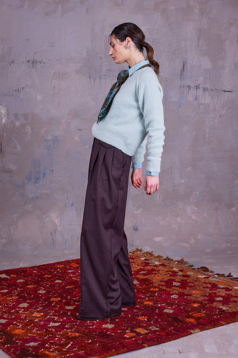 Gilke knitted sweater in light aqua
