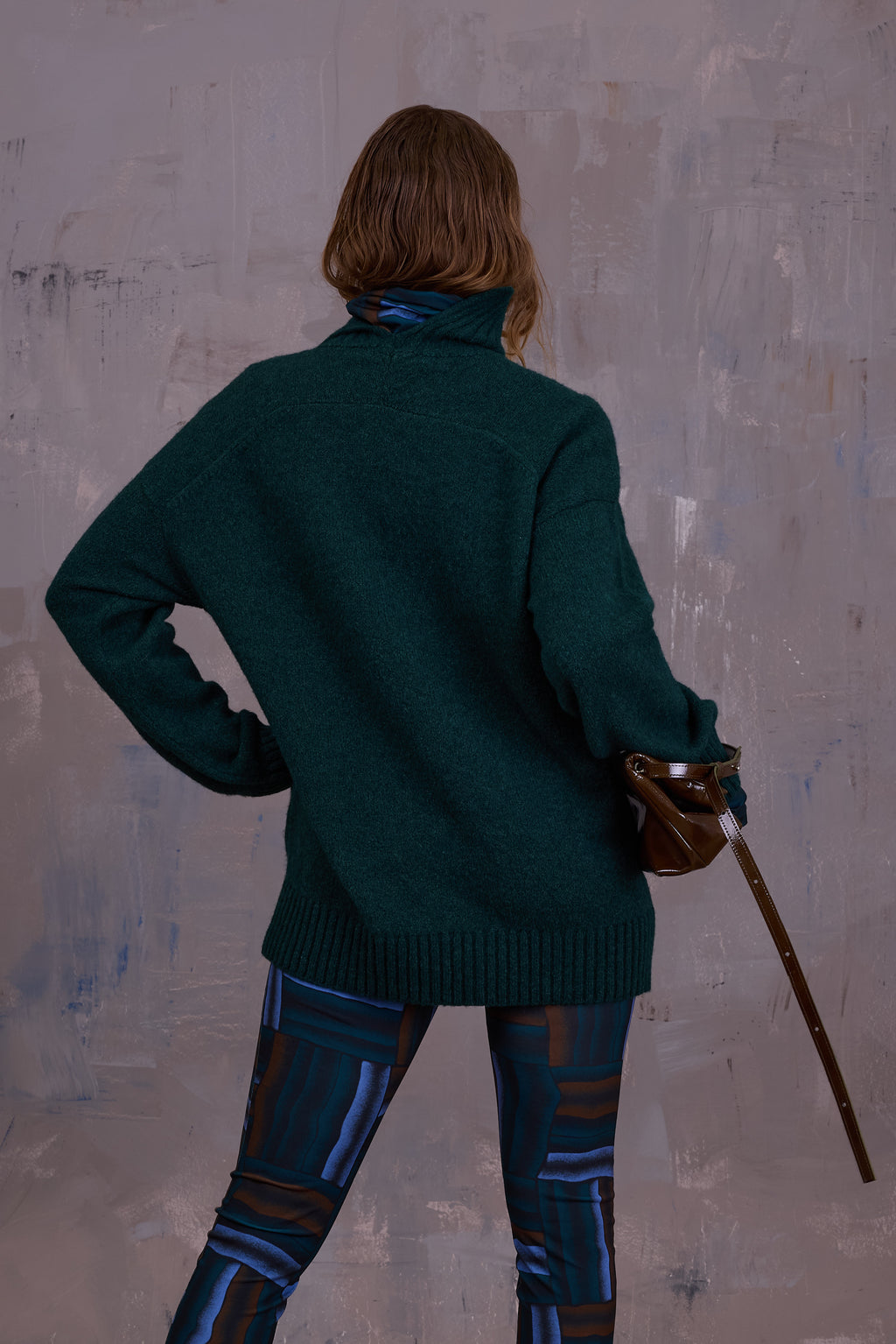Grace turtleneck sweater in forest