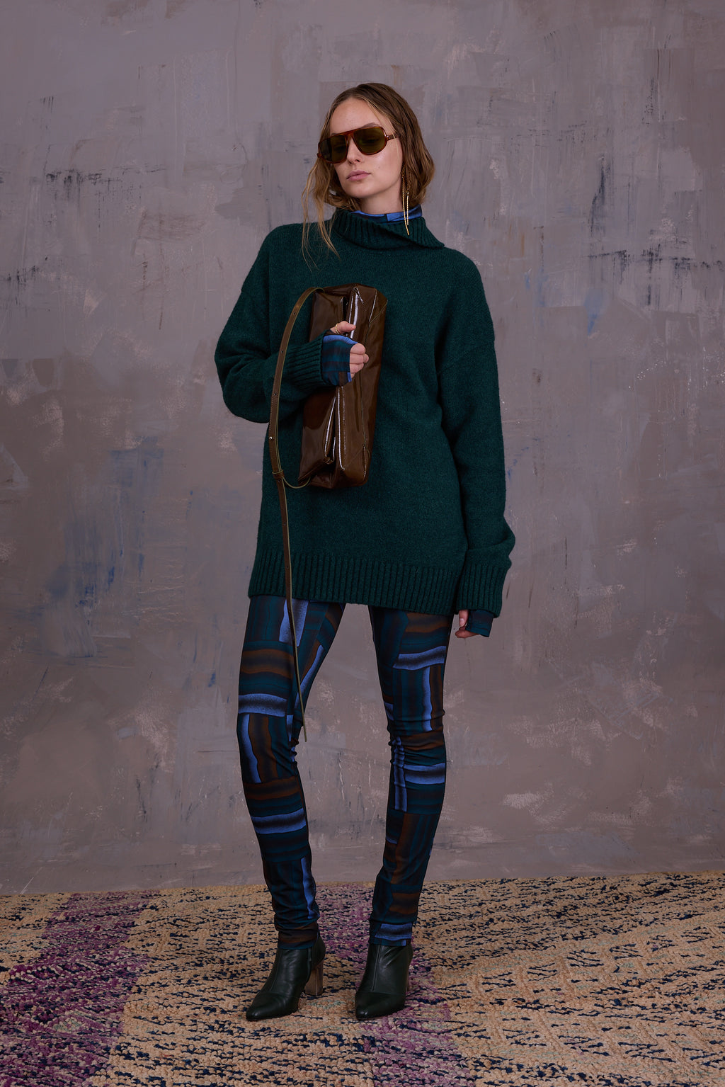 Grace turtleneck sweater in forest