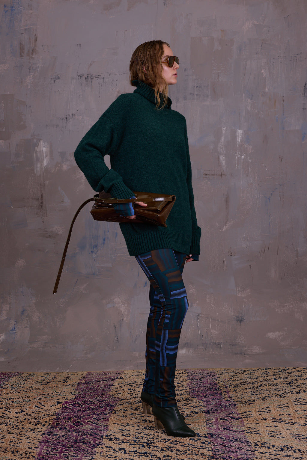 Grace turtleneck sweater in forest