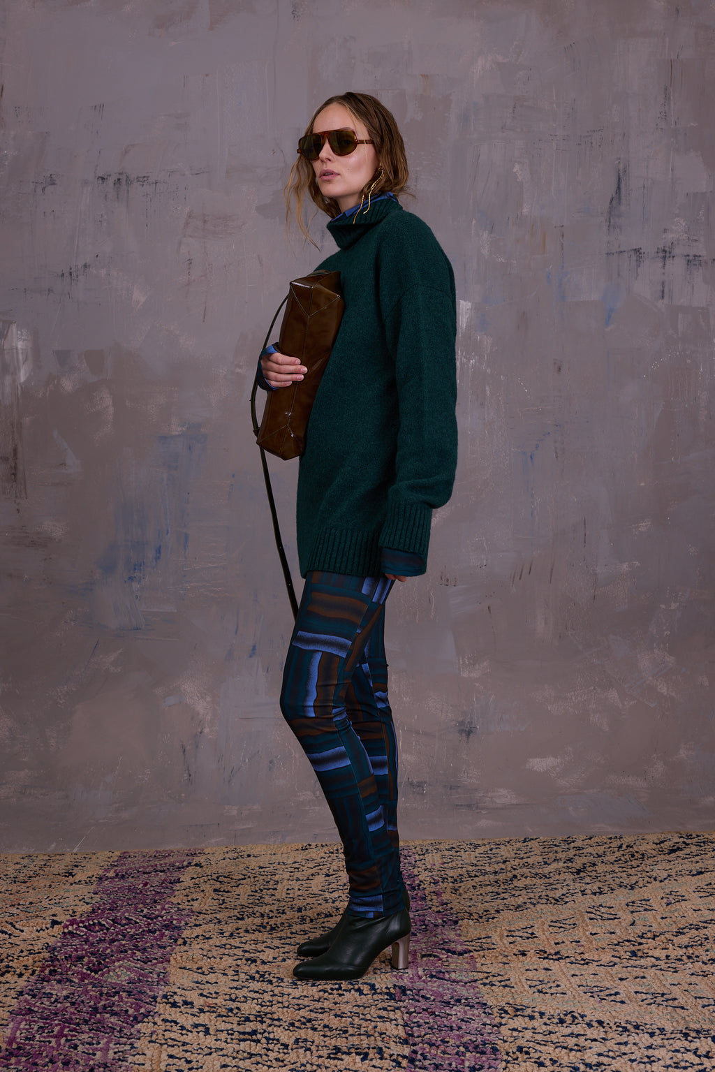 Grace turtleneck sweater in forest