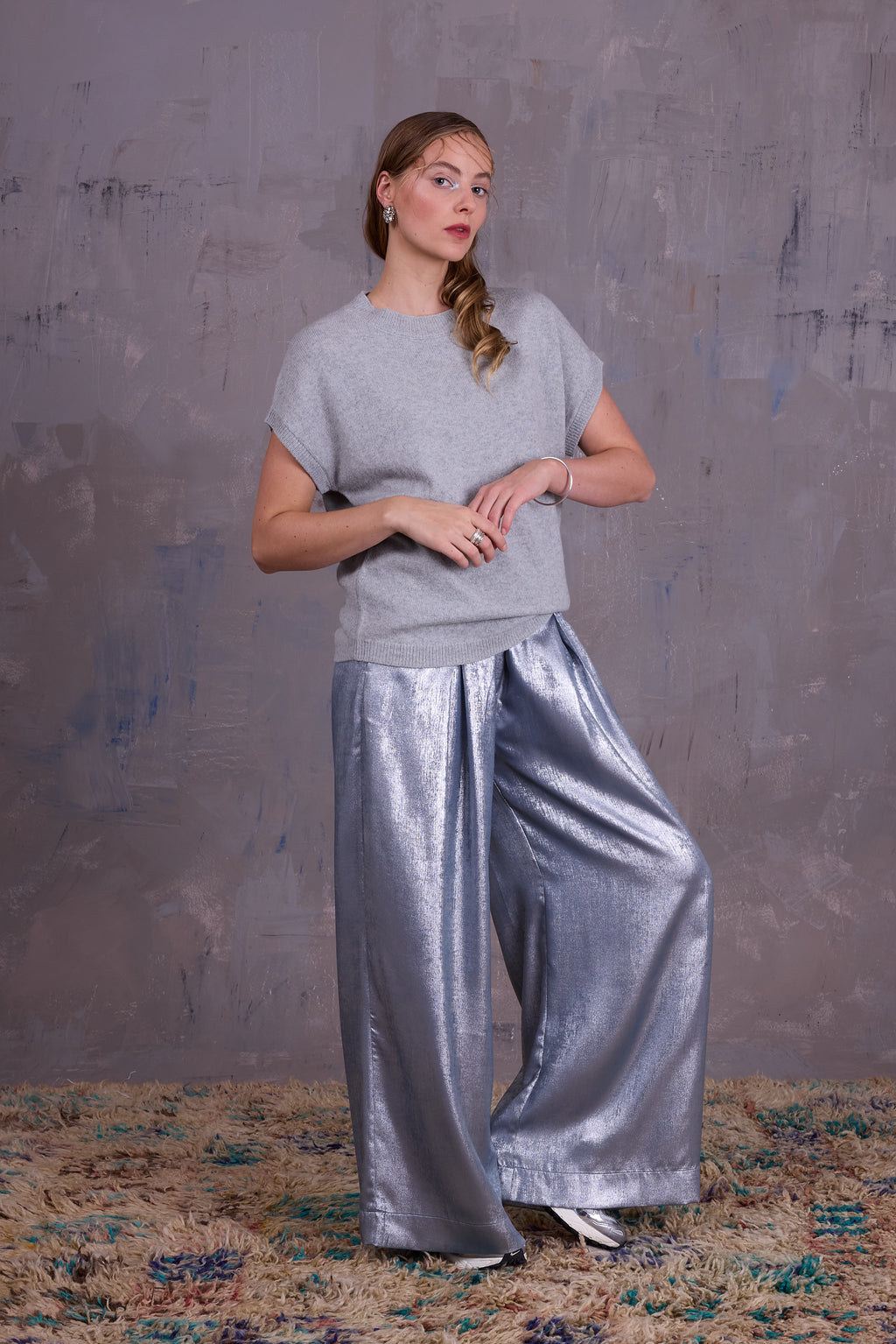Geertje top in cloudy grey