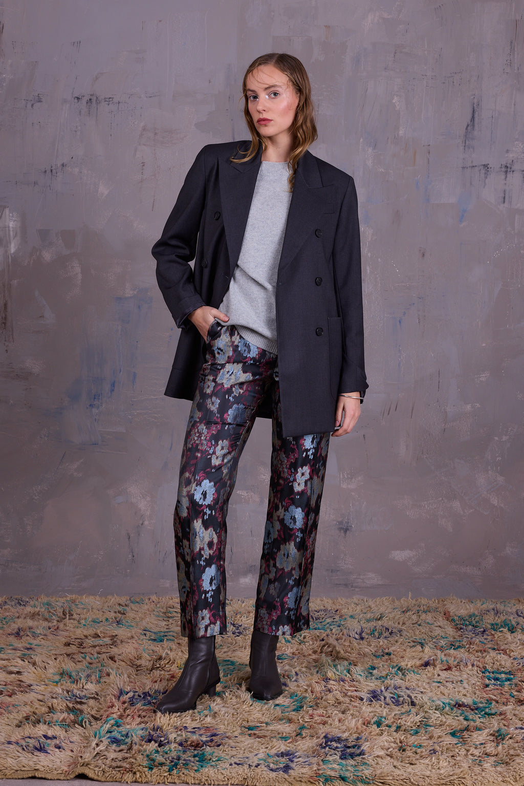 Geertje top in cloudy grey