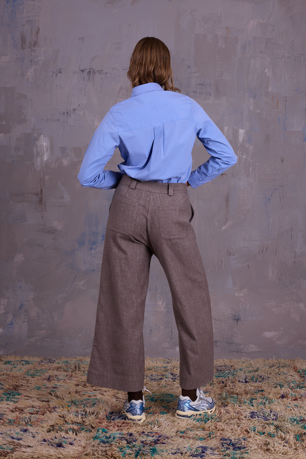Gong broek in greige gabardine