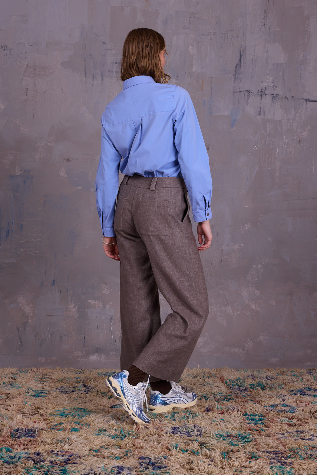 Gong broek in greige gabardine