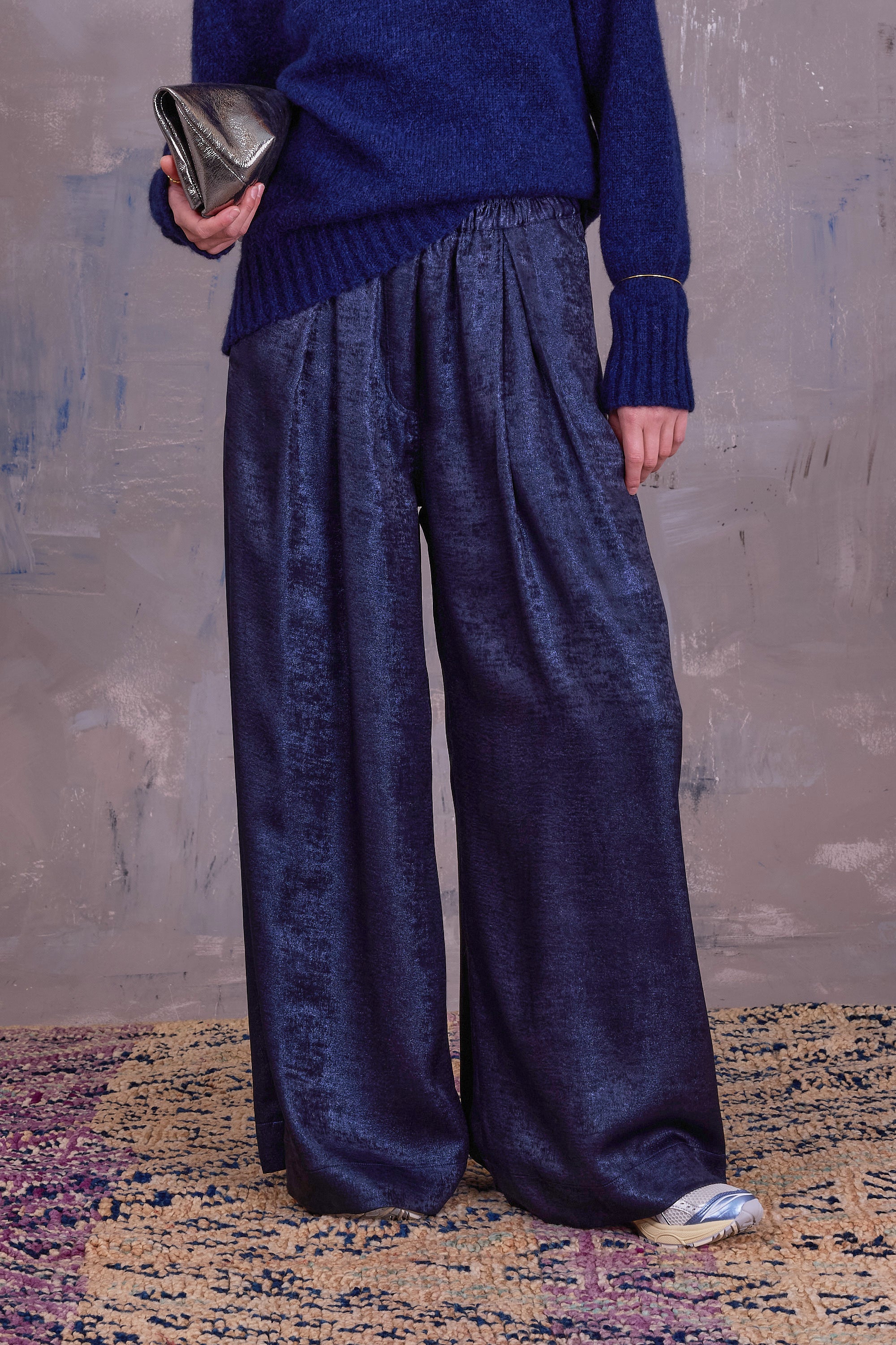 Freddy broek in shiny sapphire