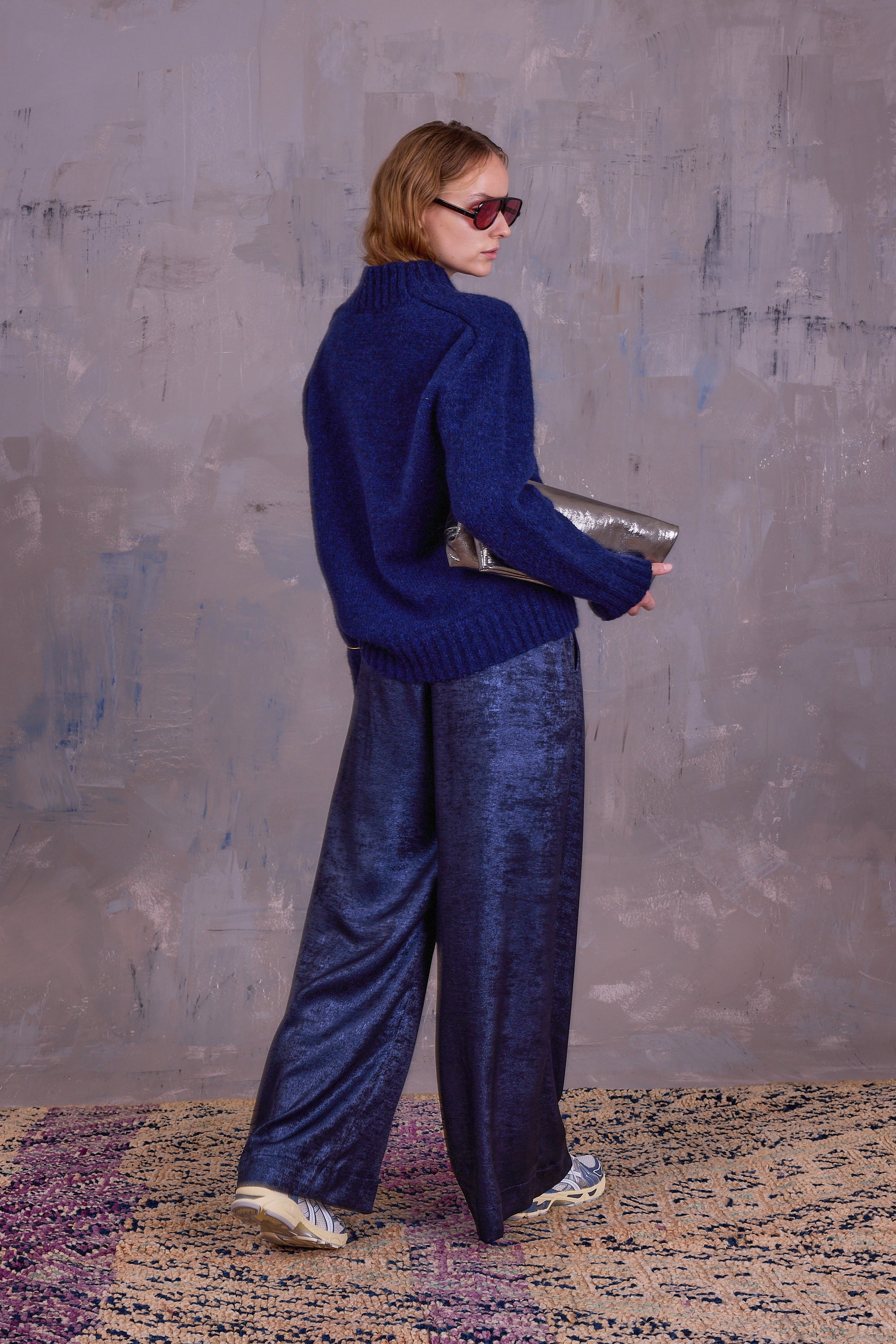 Freddy broek in shiny sapphire