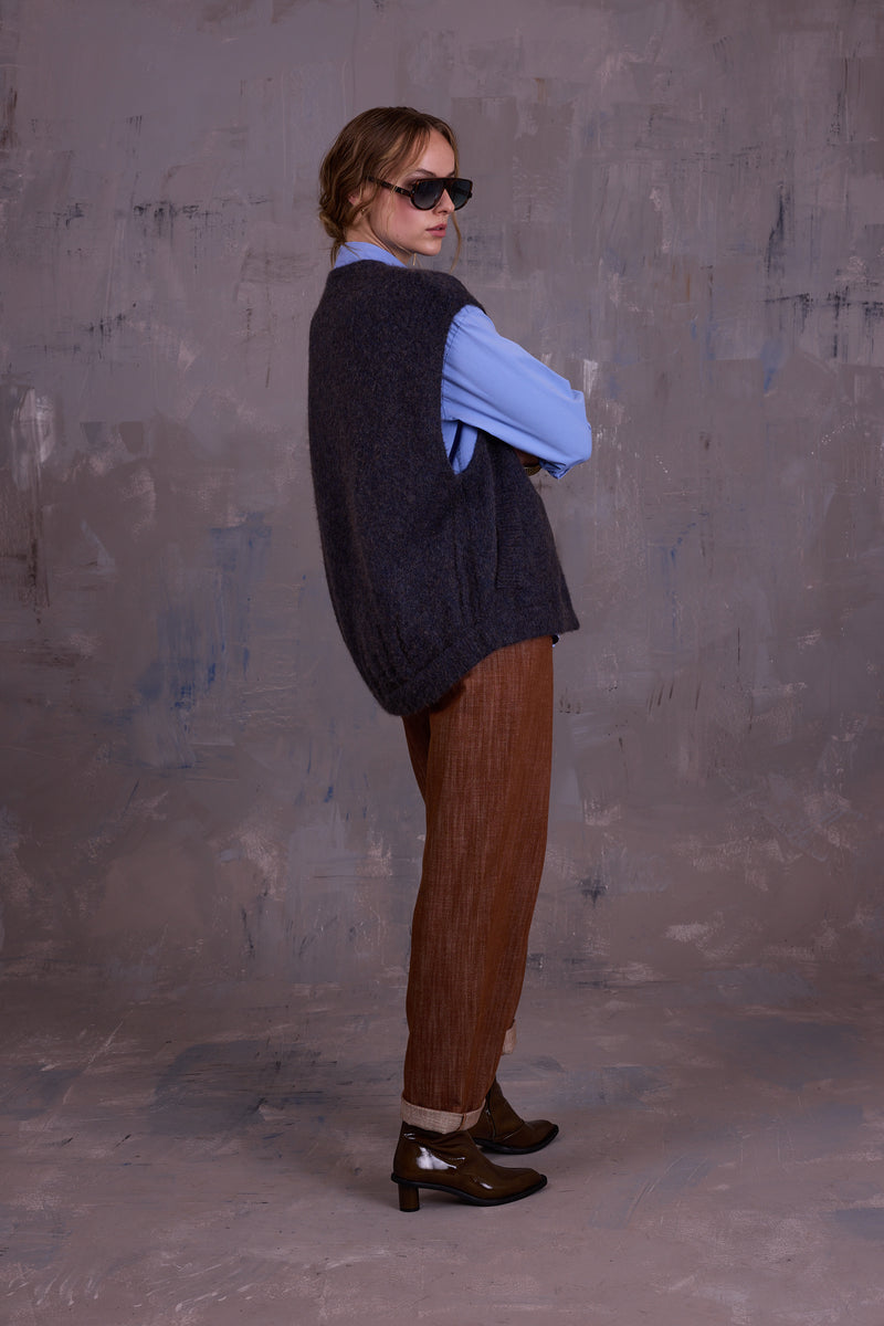 Fannie broek in hazelnut gabardine