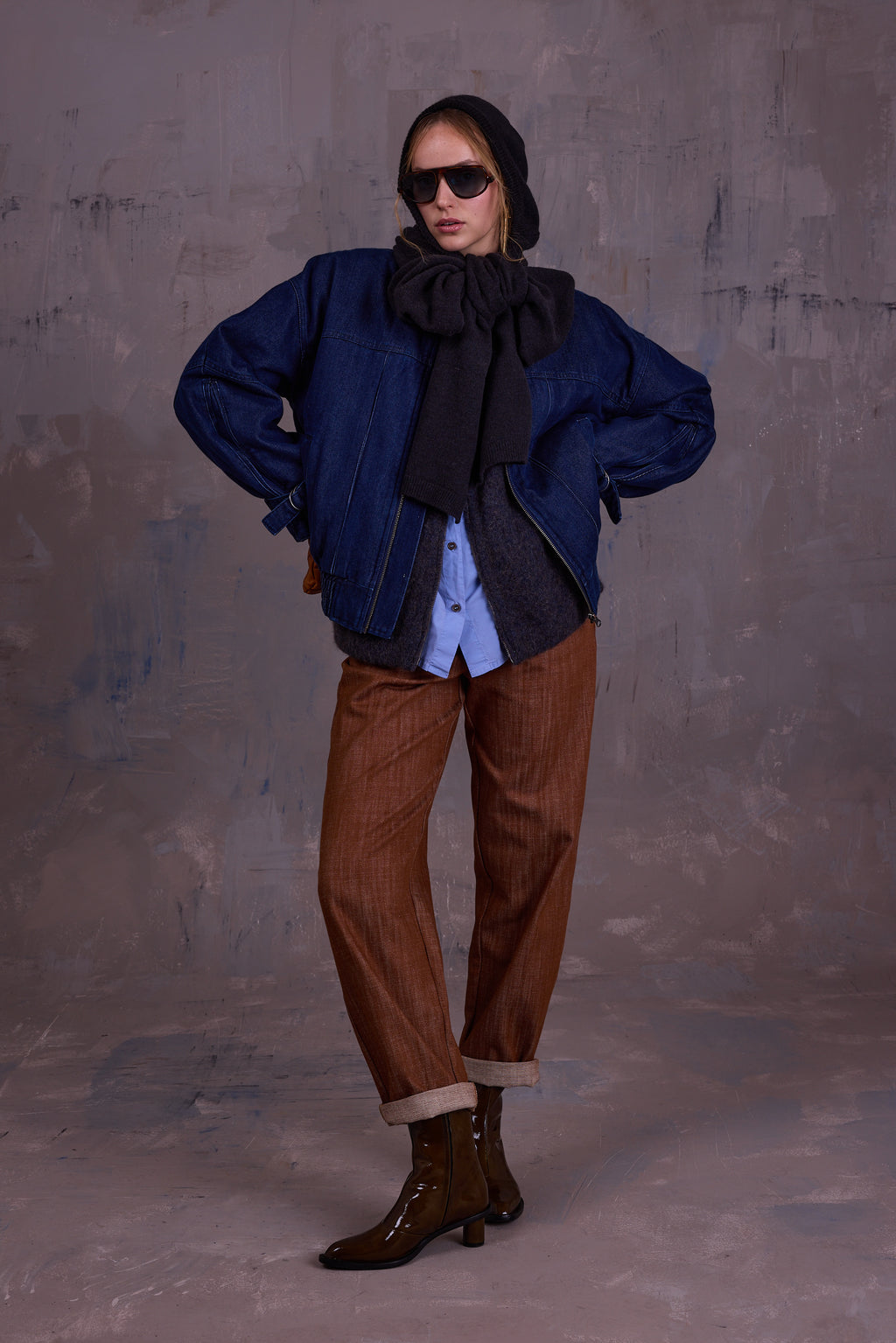 Fannie broek in hazelnut gabardine