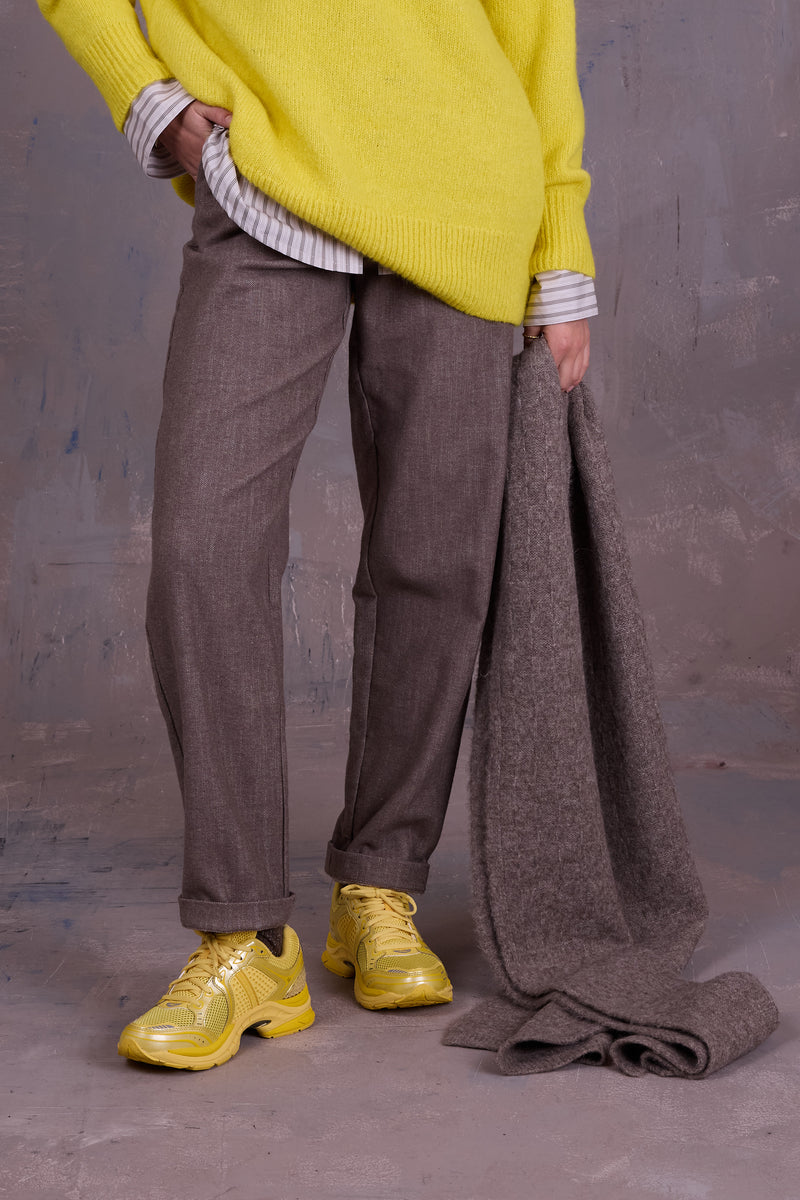 Fannie broek in greige gabardine