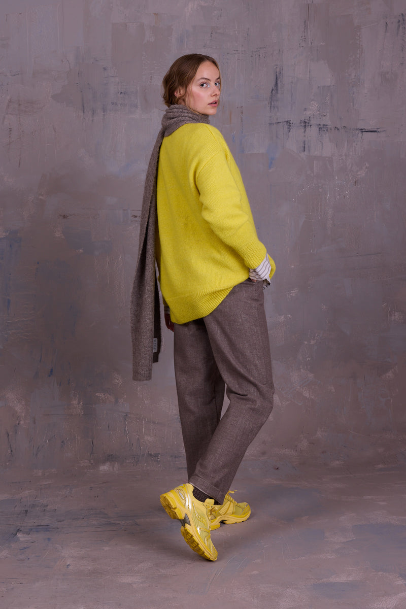 Fannie broek in greige gabardine