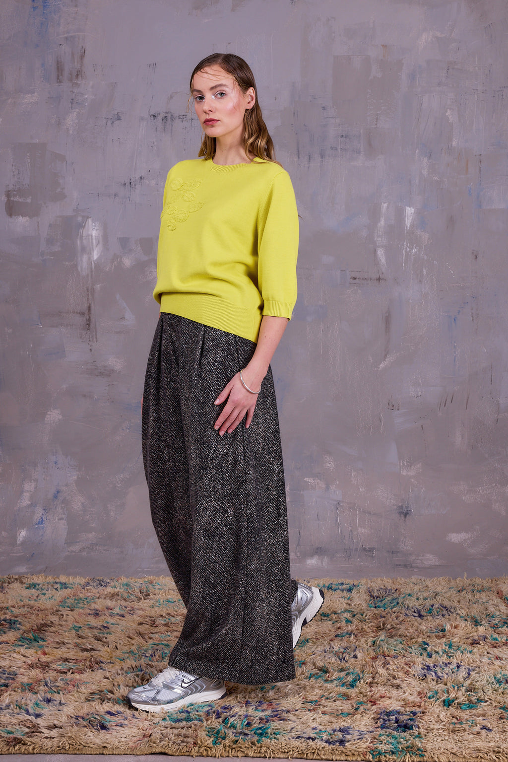 Egbert trousers in dark herringbone