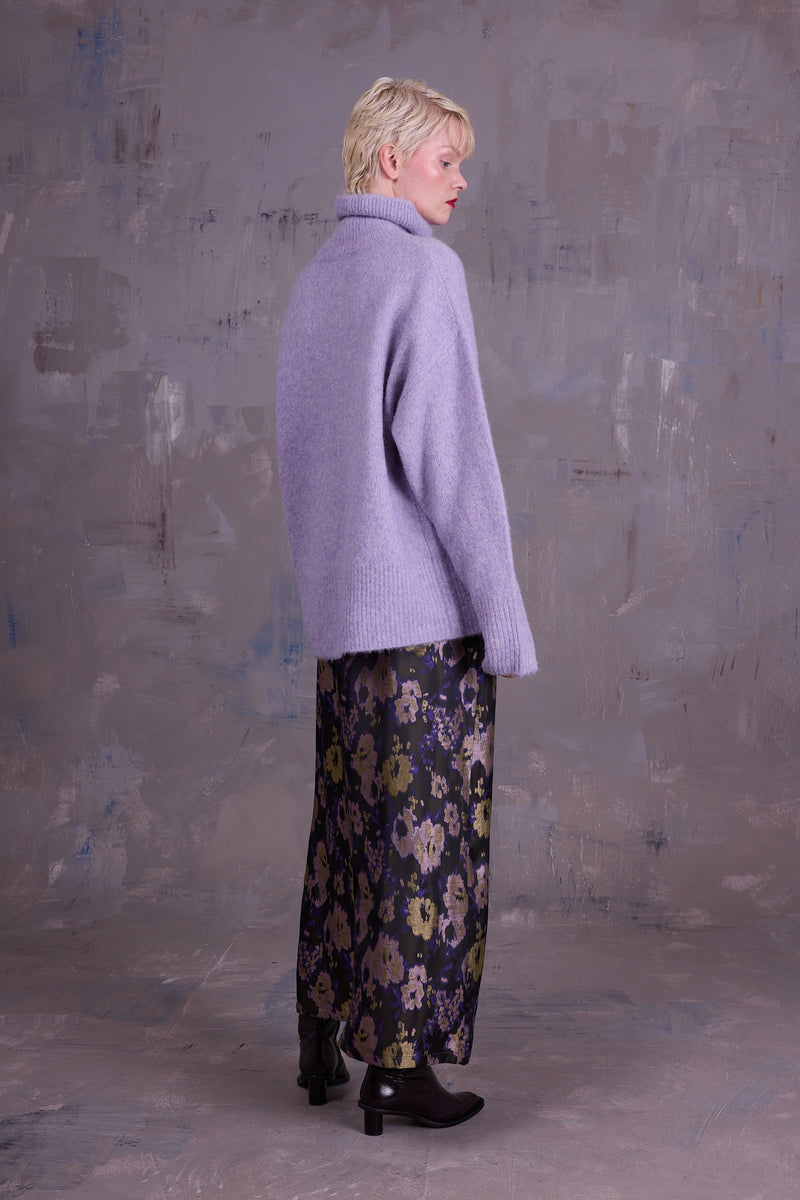 Emmanuel skirt in violet blossom jacquard
