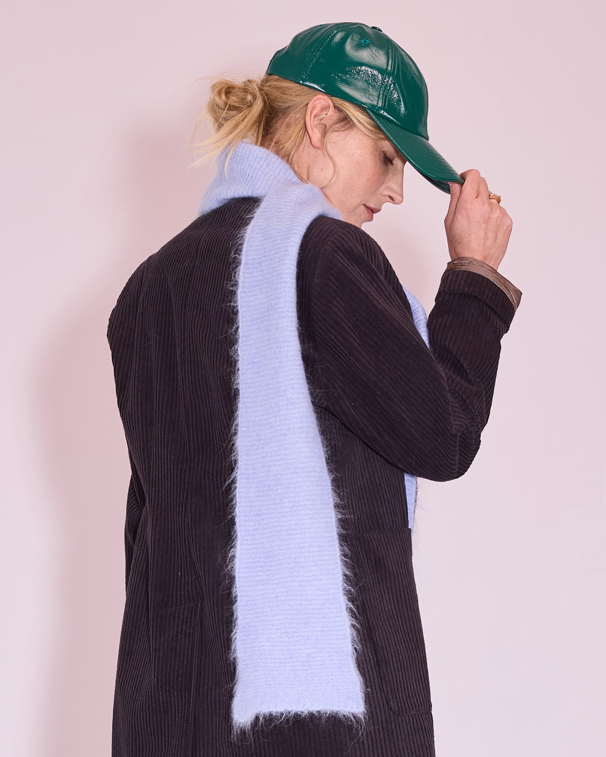 Jo cap in evergreen faux leather