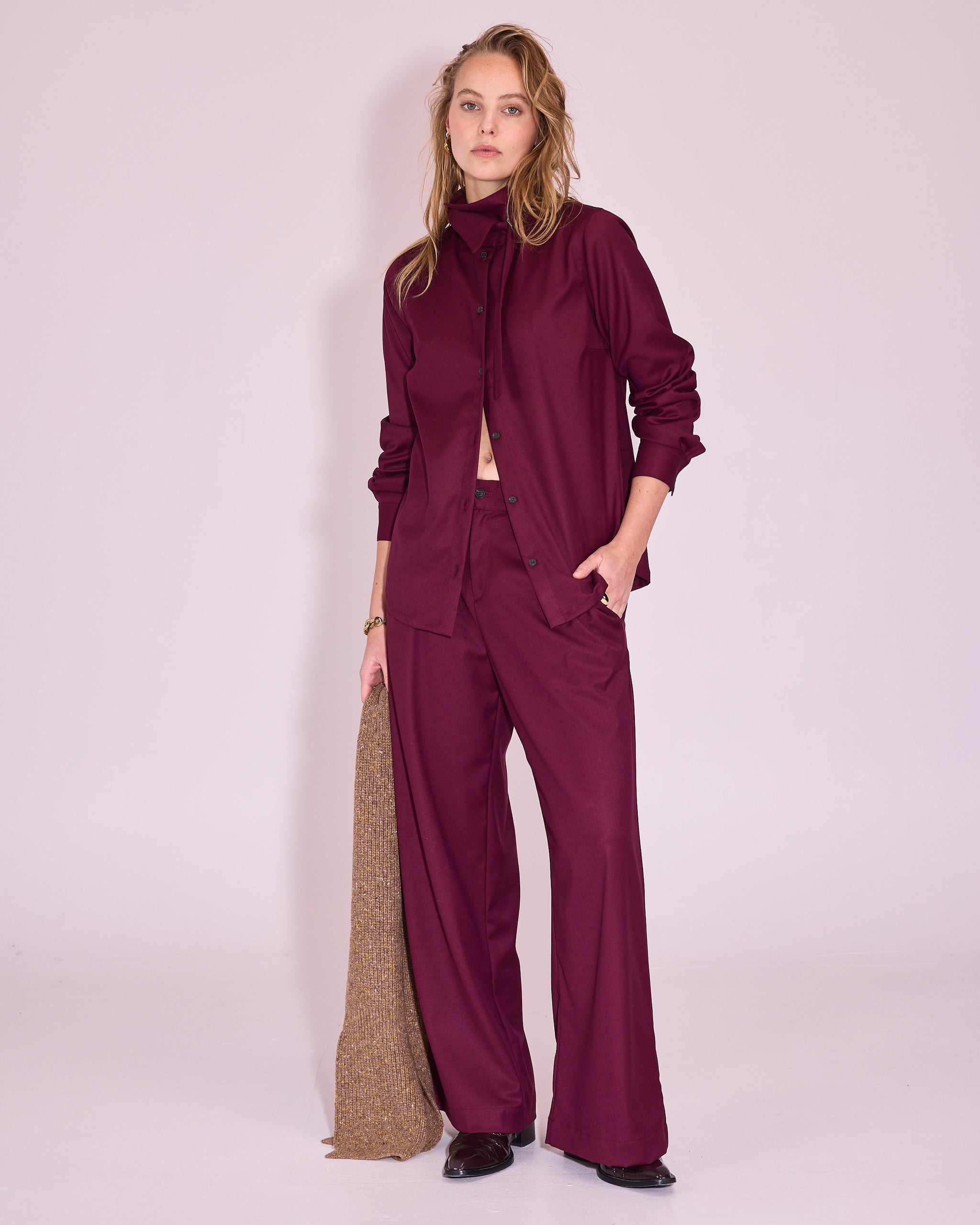 Jasmin hemd in red plum