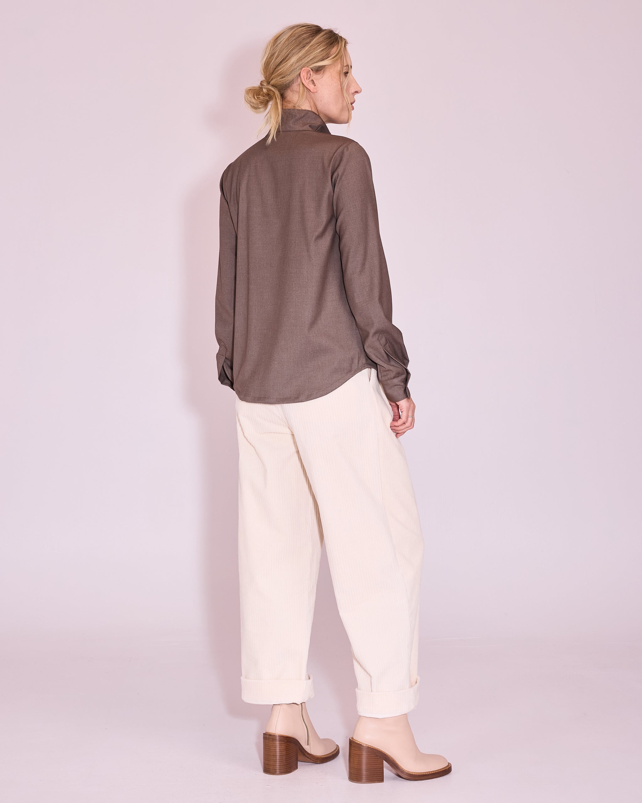 Jasmin hemd in taupe mêlée
