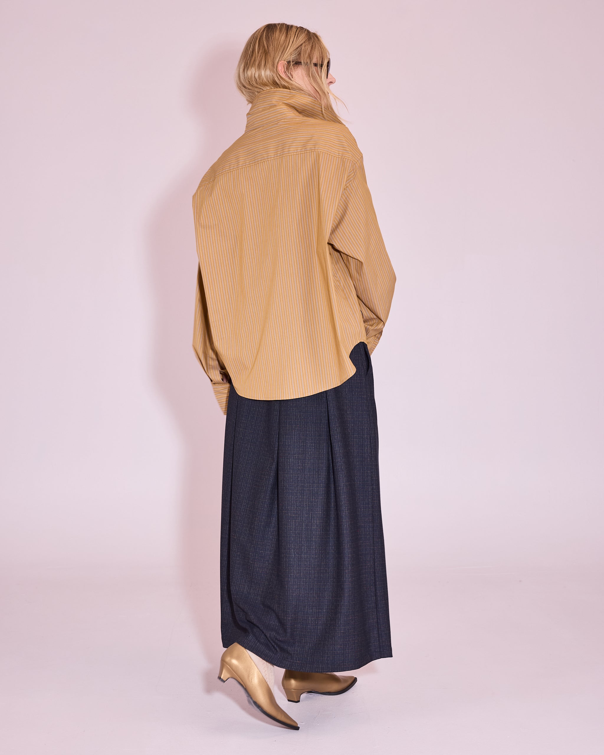 Hermine hemd in mustard gold / blue