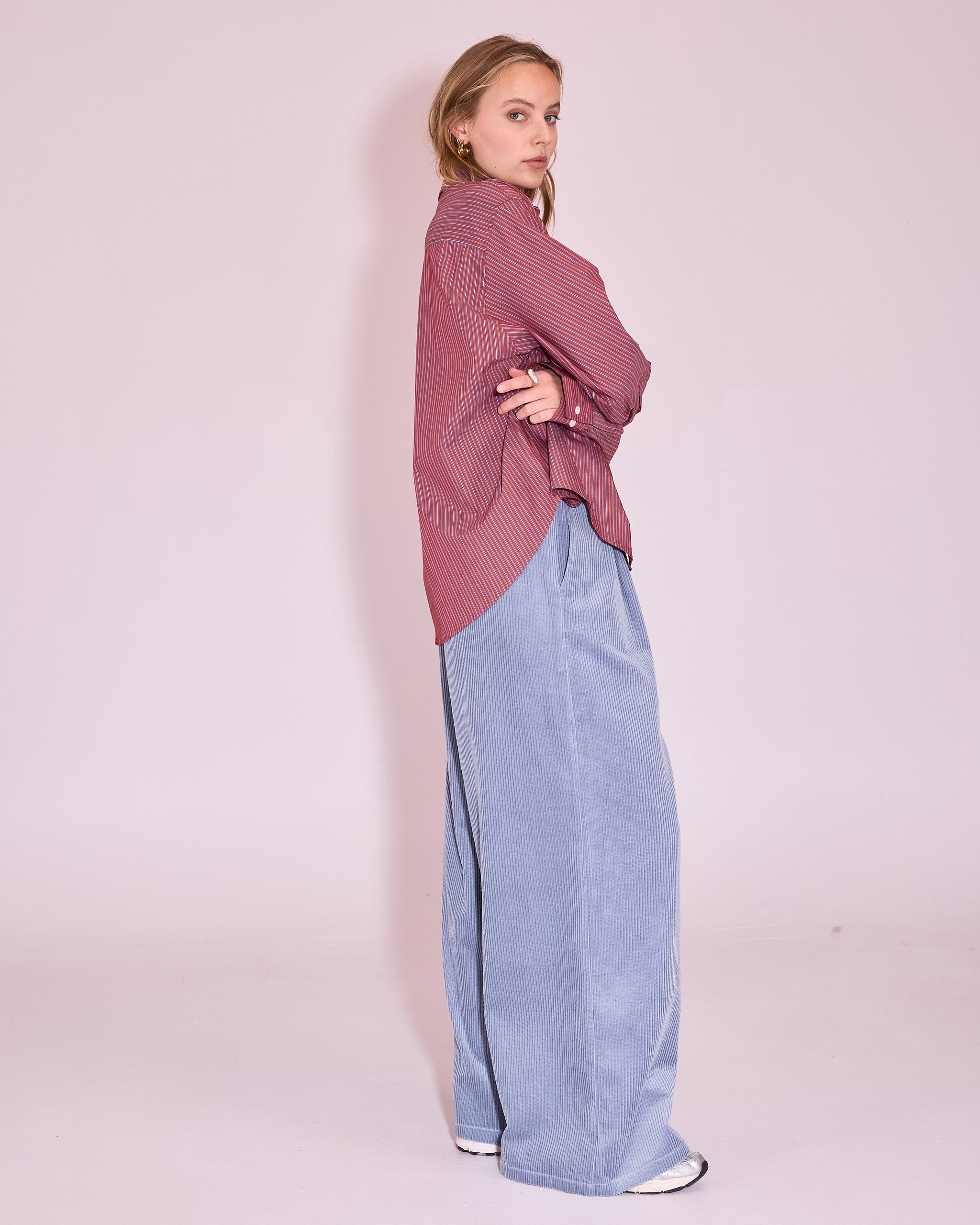 Hermine hemd in rosewood / blue