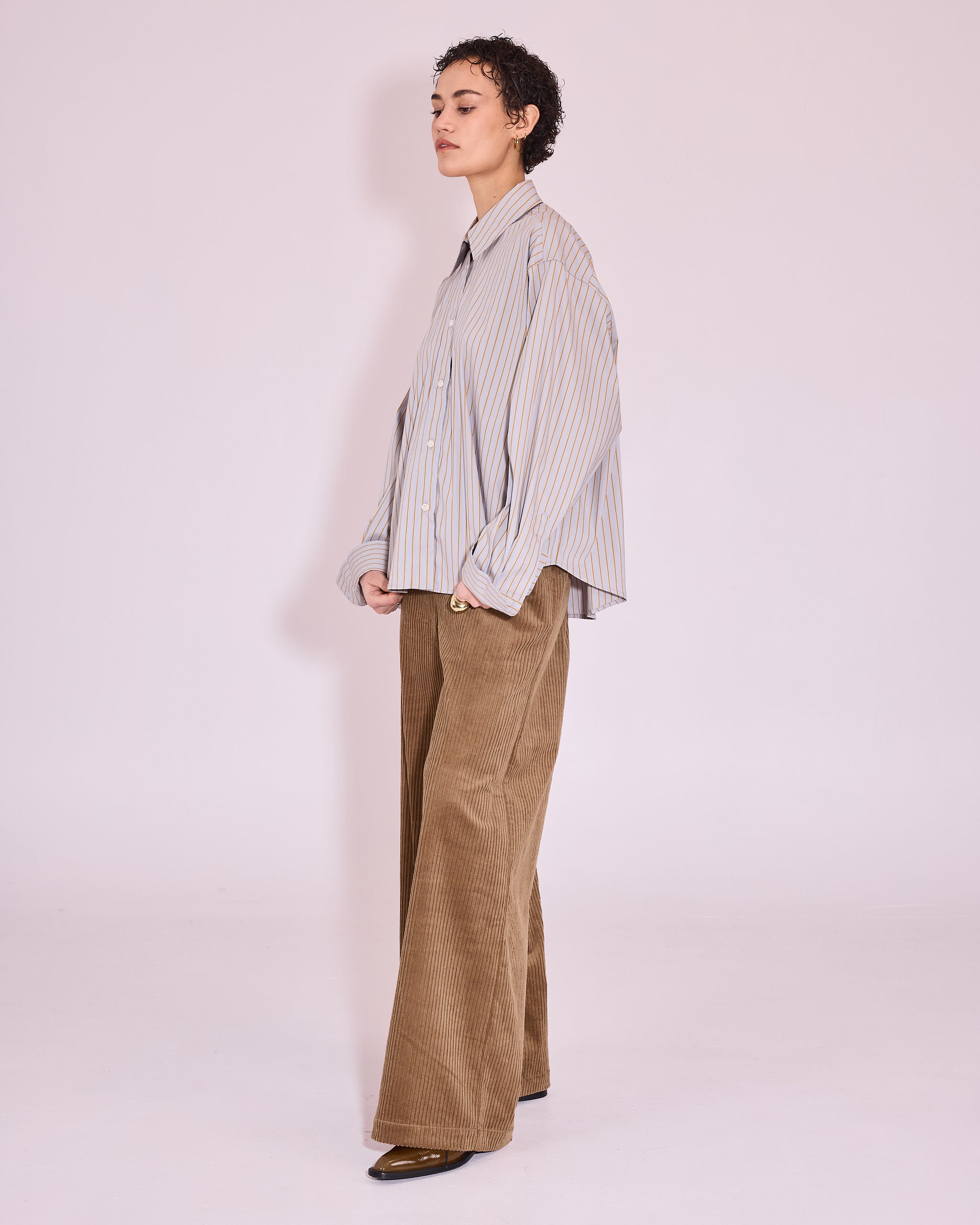 Hermine hemd in harbor mist / mustard