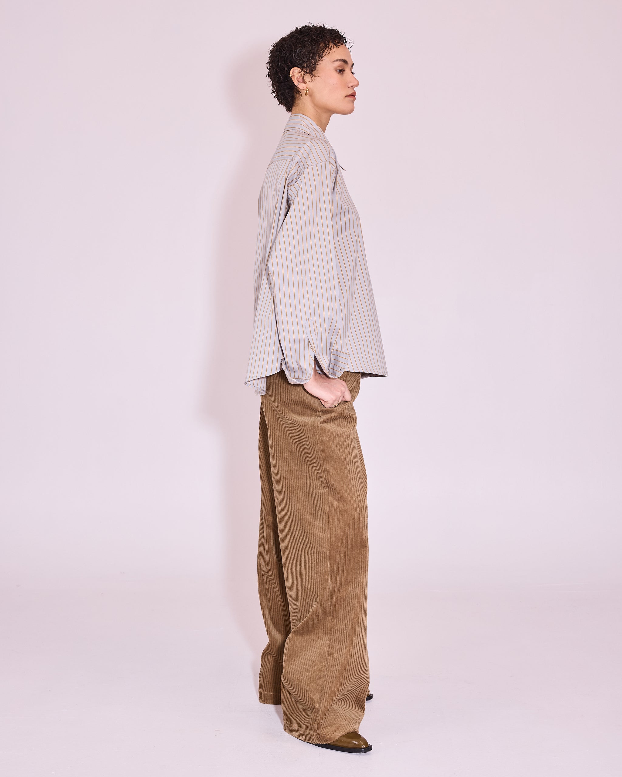 Hermine hemd in harbor mist / mustard