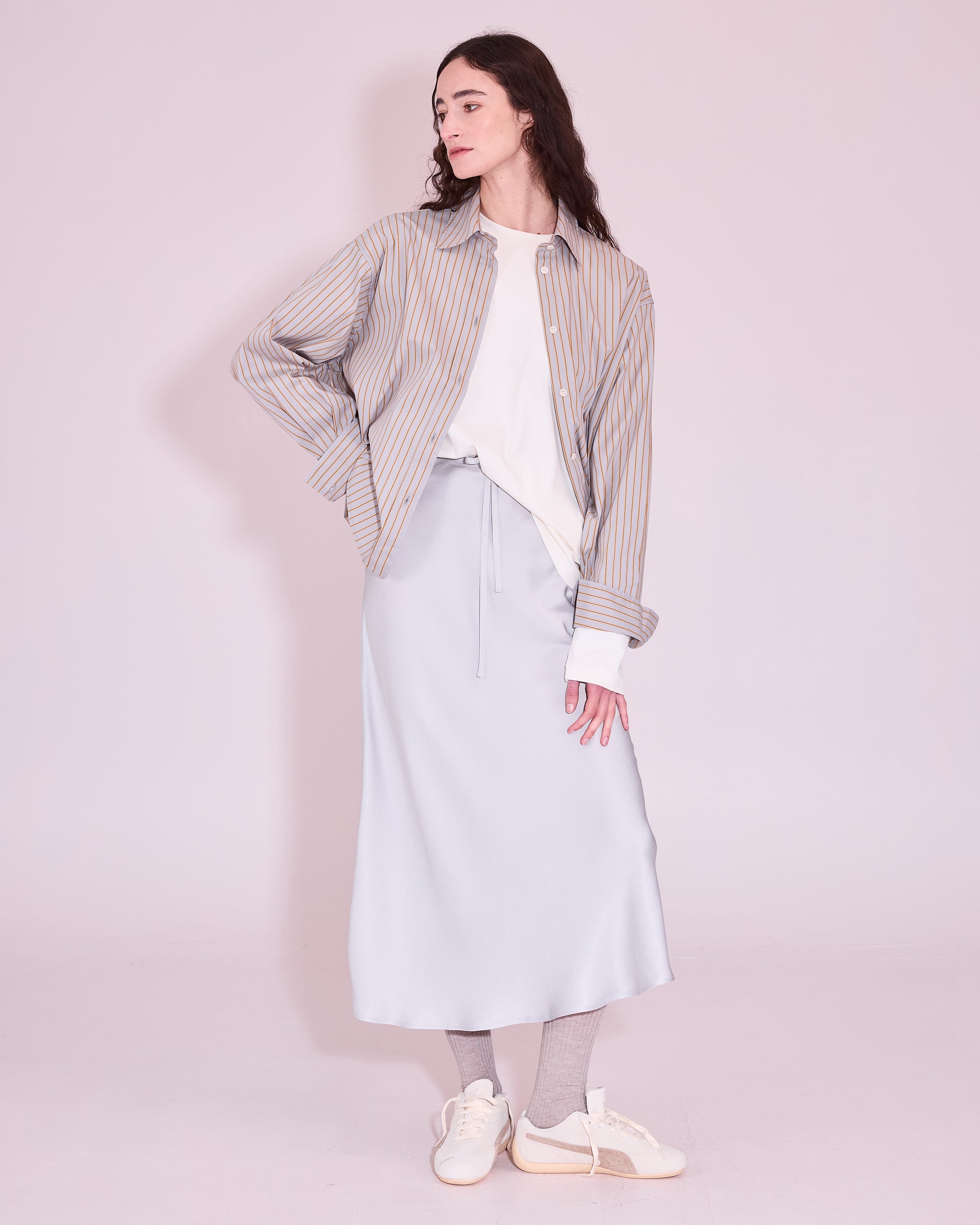 Hermine hemd in harbor mist / mustard