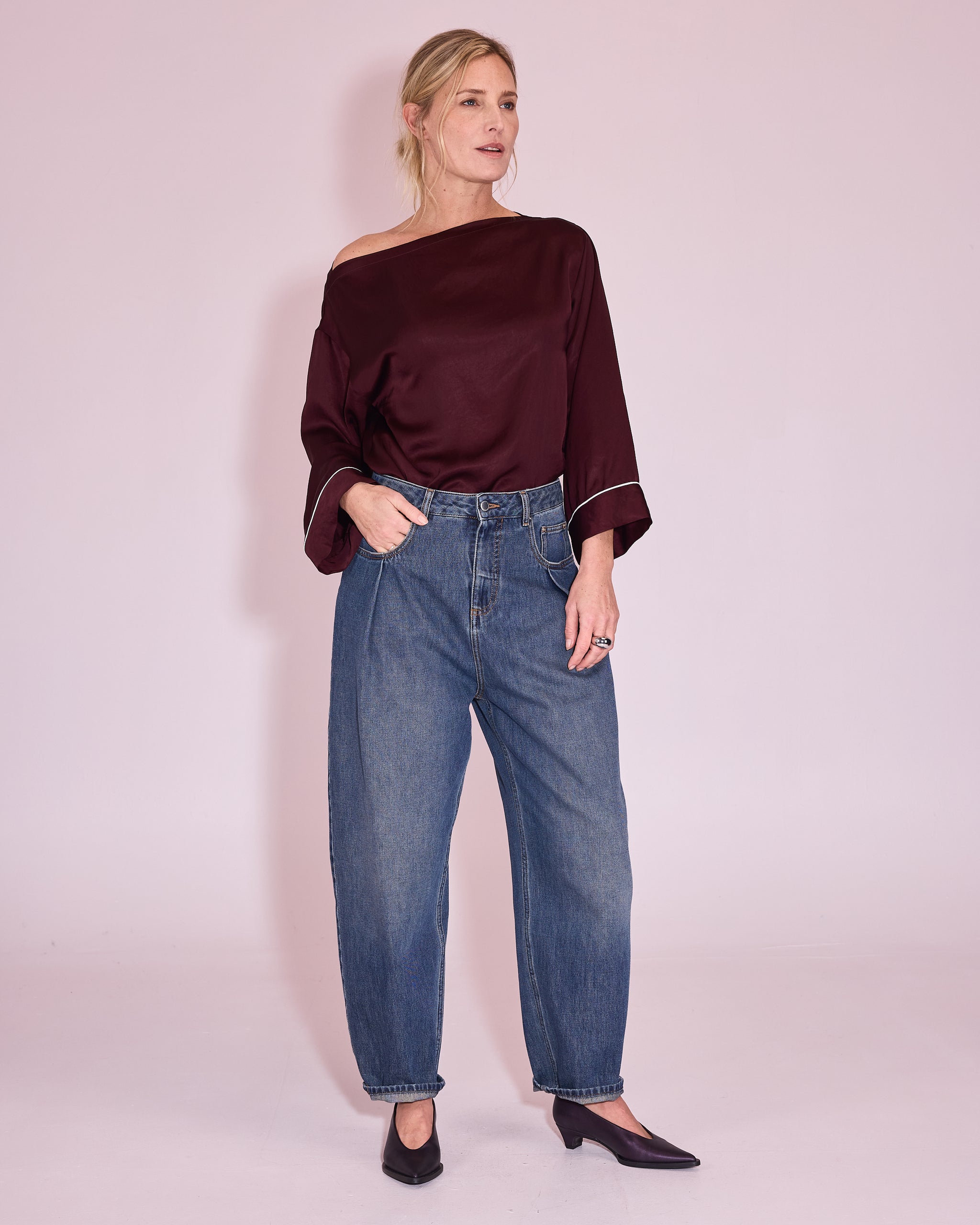 Jane blouse in burgundy