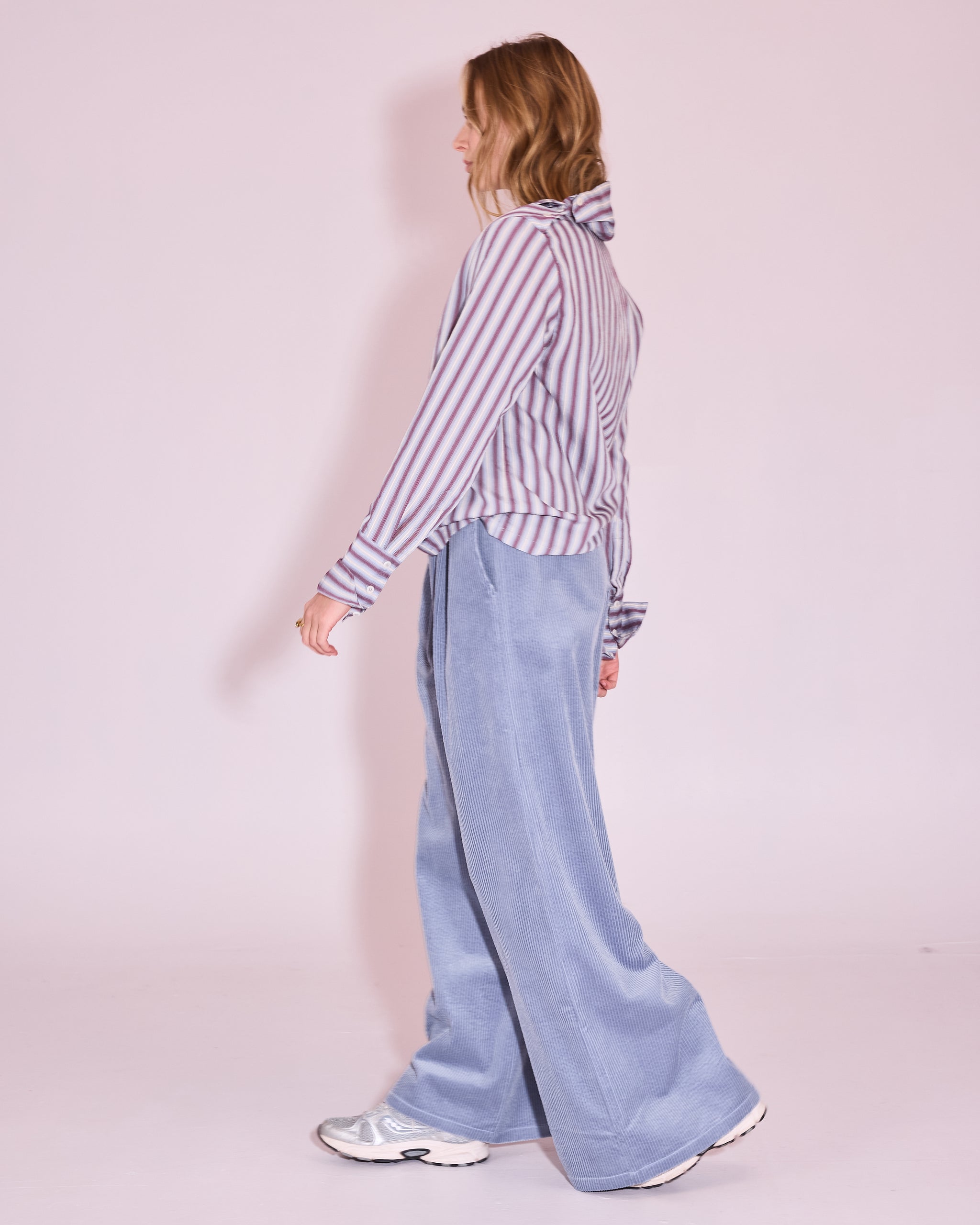 Haya blouse in burgundy / white / blue