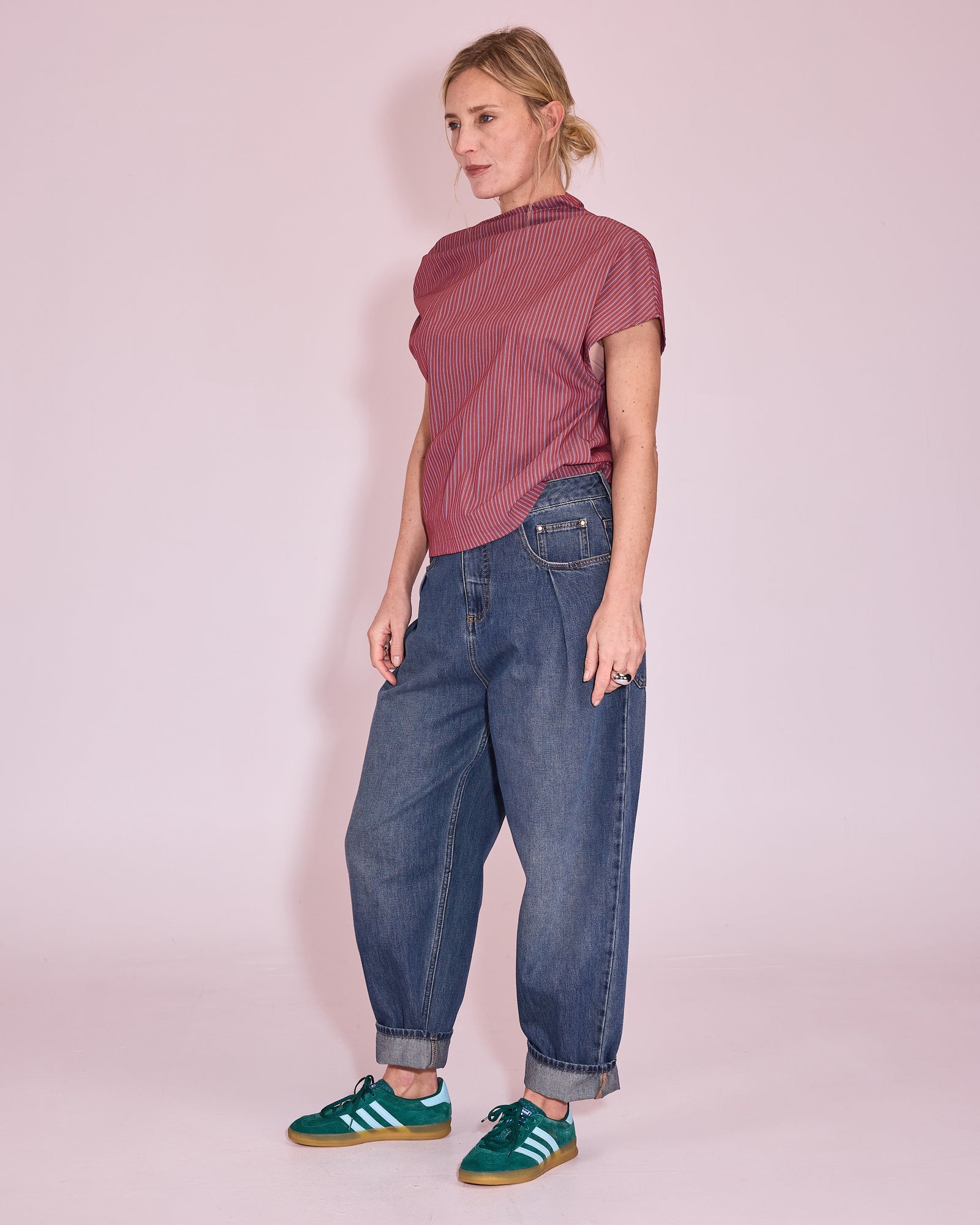 Feline top in rosewood / blue