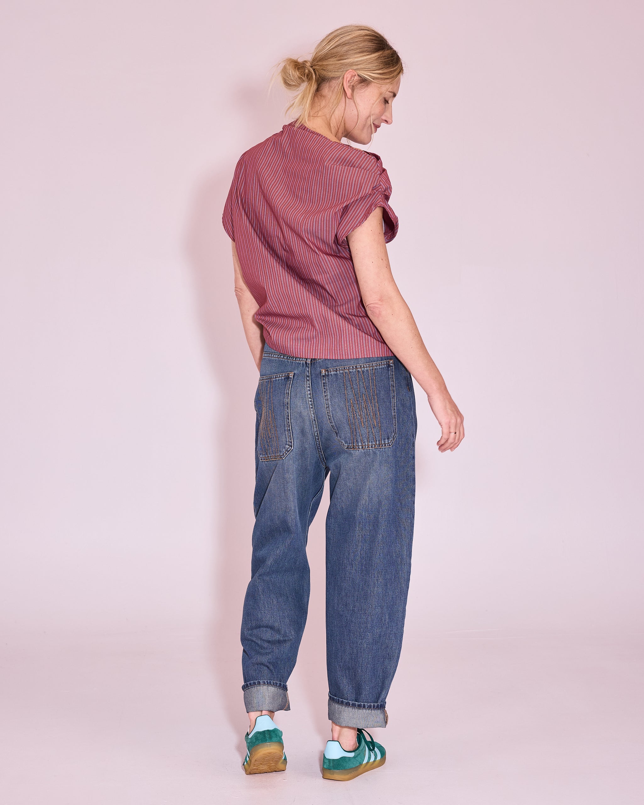 Feline top in rosewood / blue