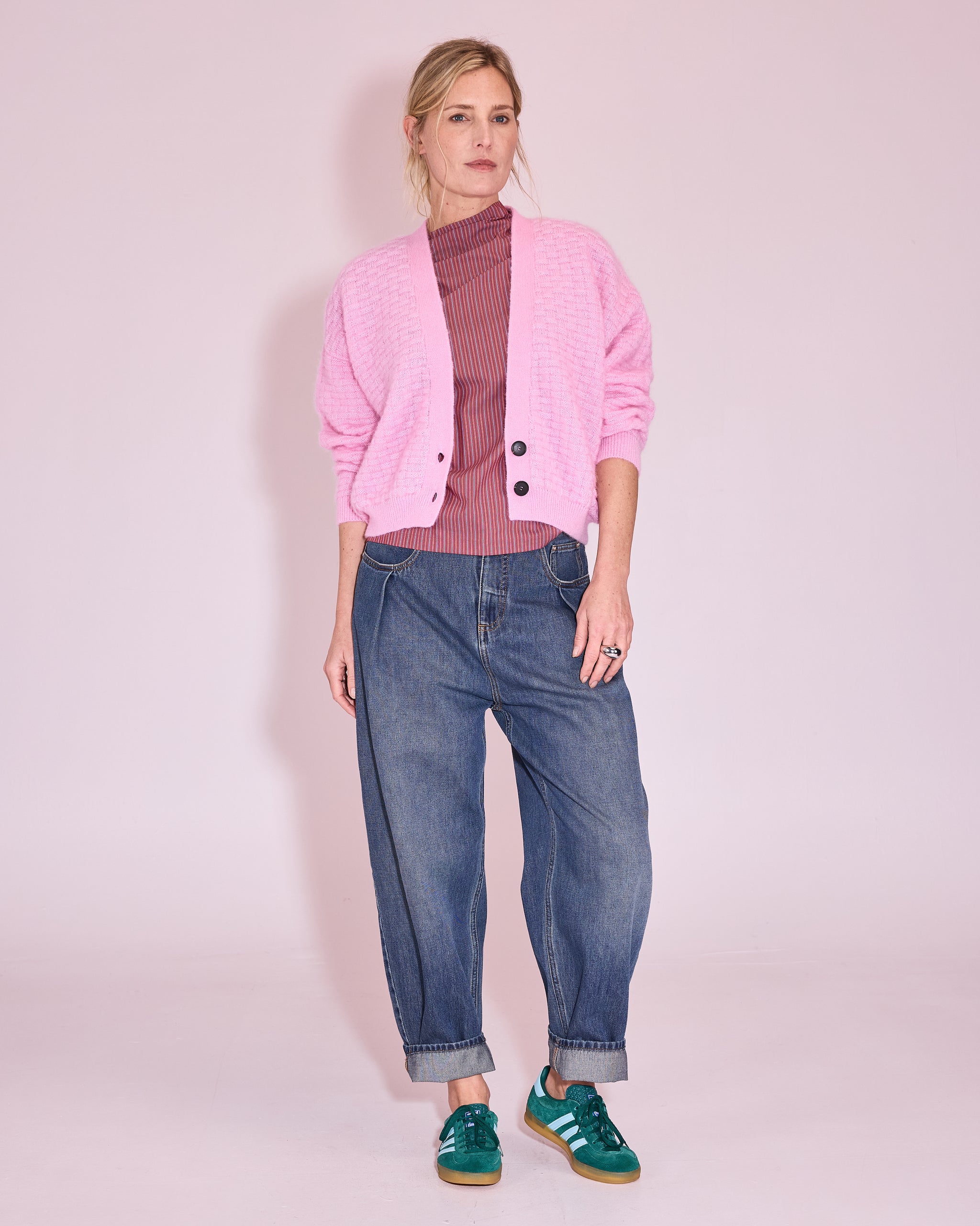 Feline top in rosewood / blue