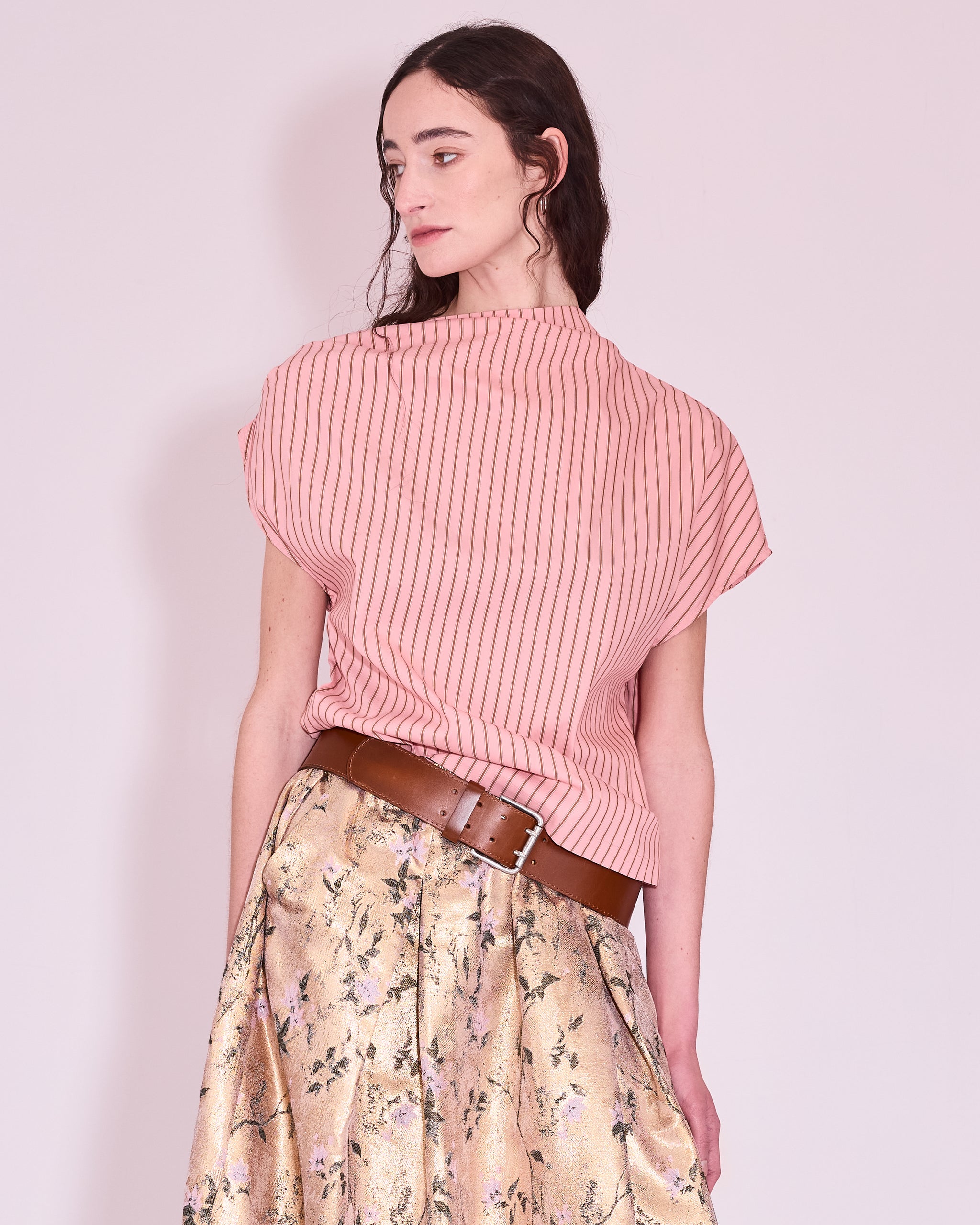 Feline top in rosette / mocha