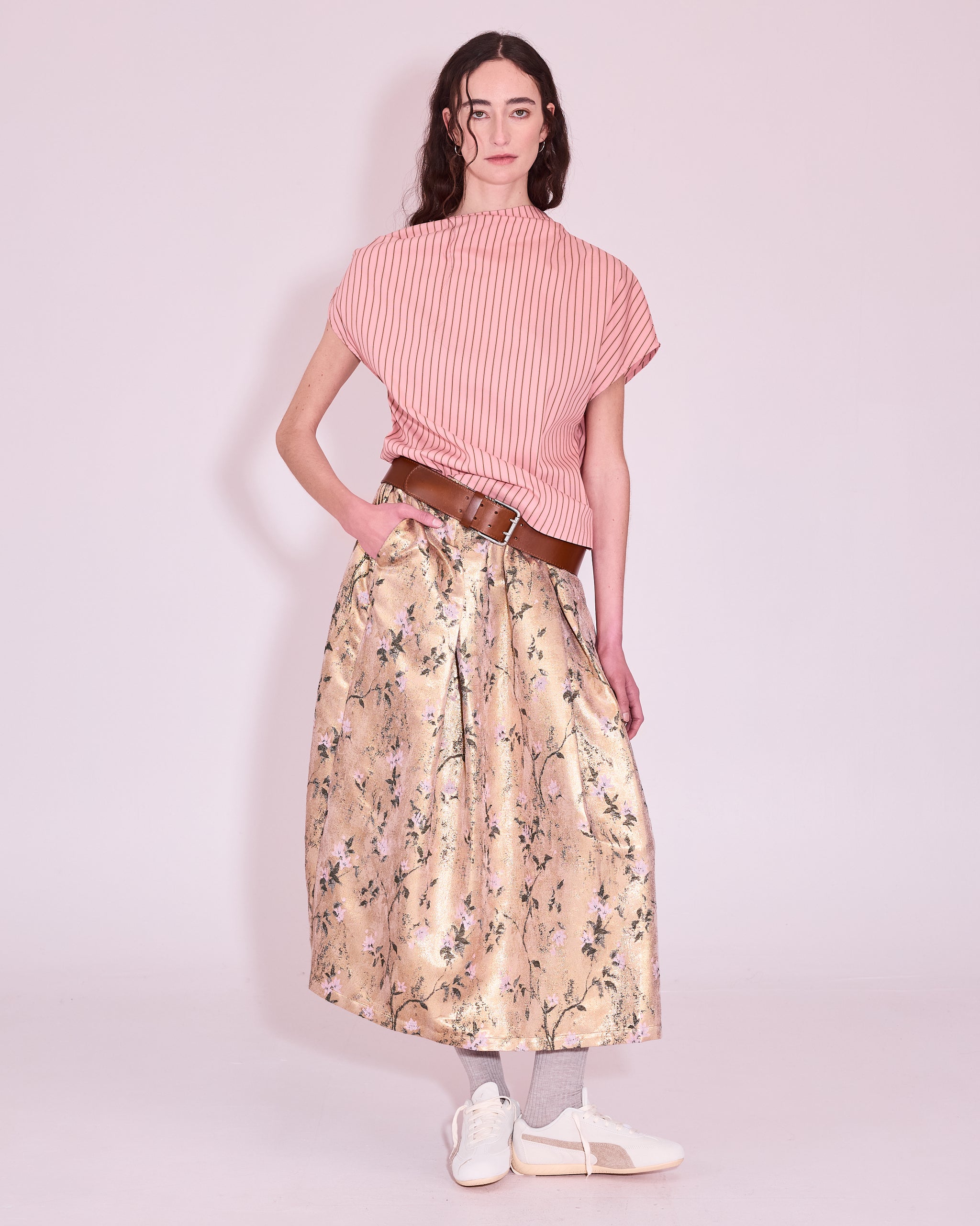 Feline top in rosette / mocha