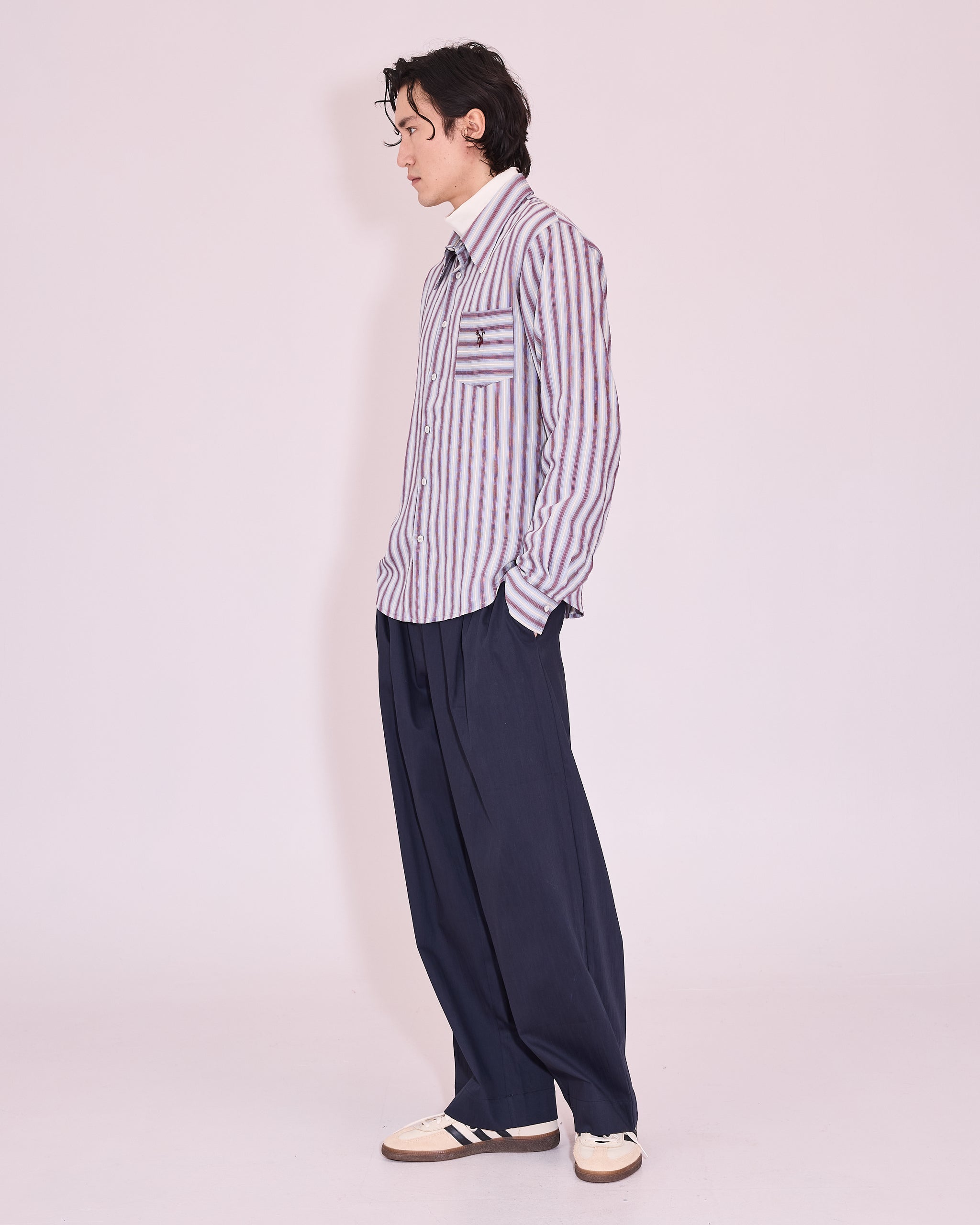 Godfried shirt in burgundy / white / blue