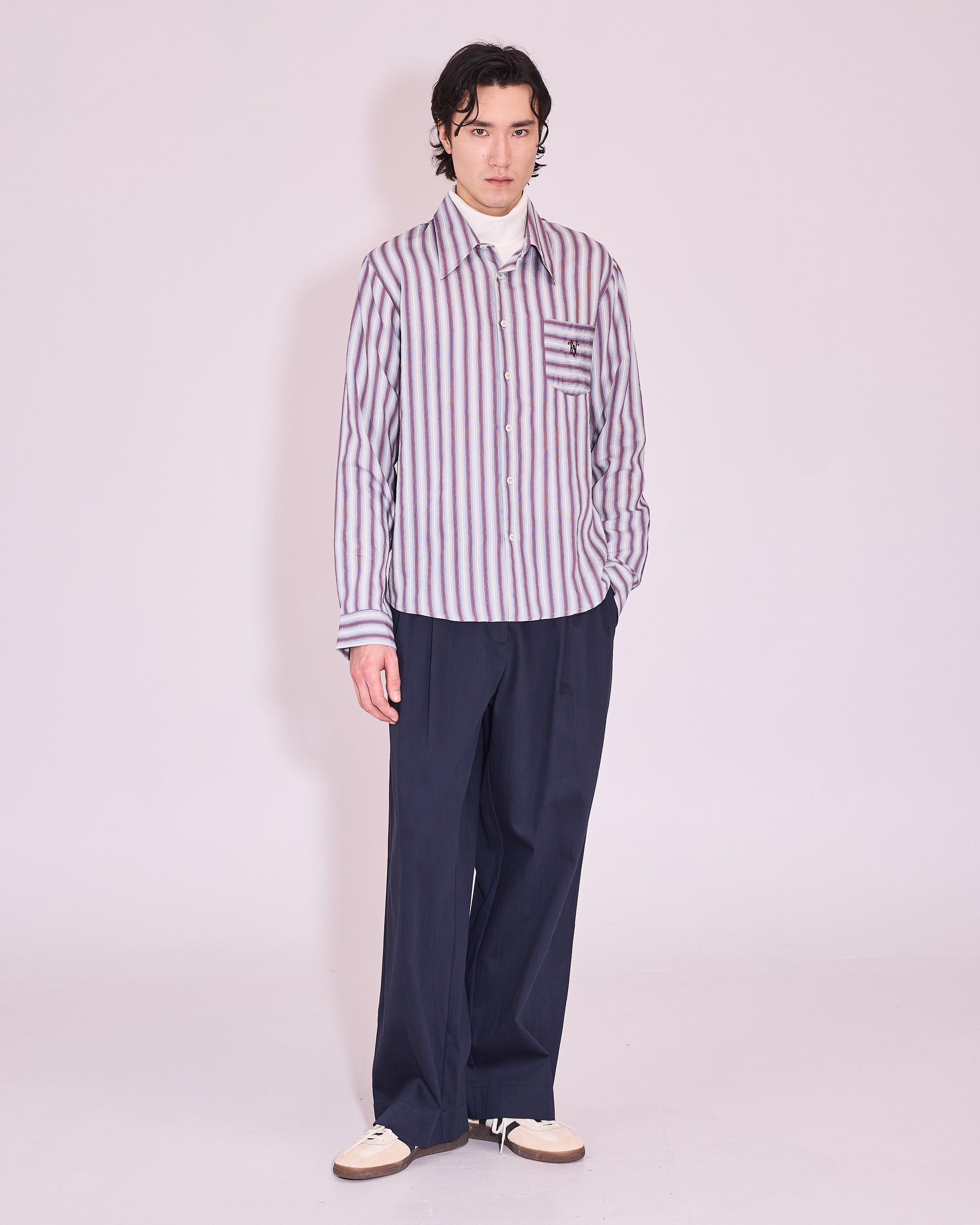 Godfried shirt in burgundy / white / blue